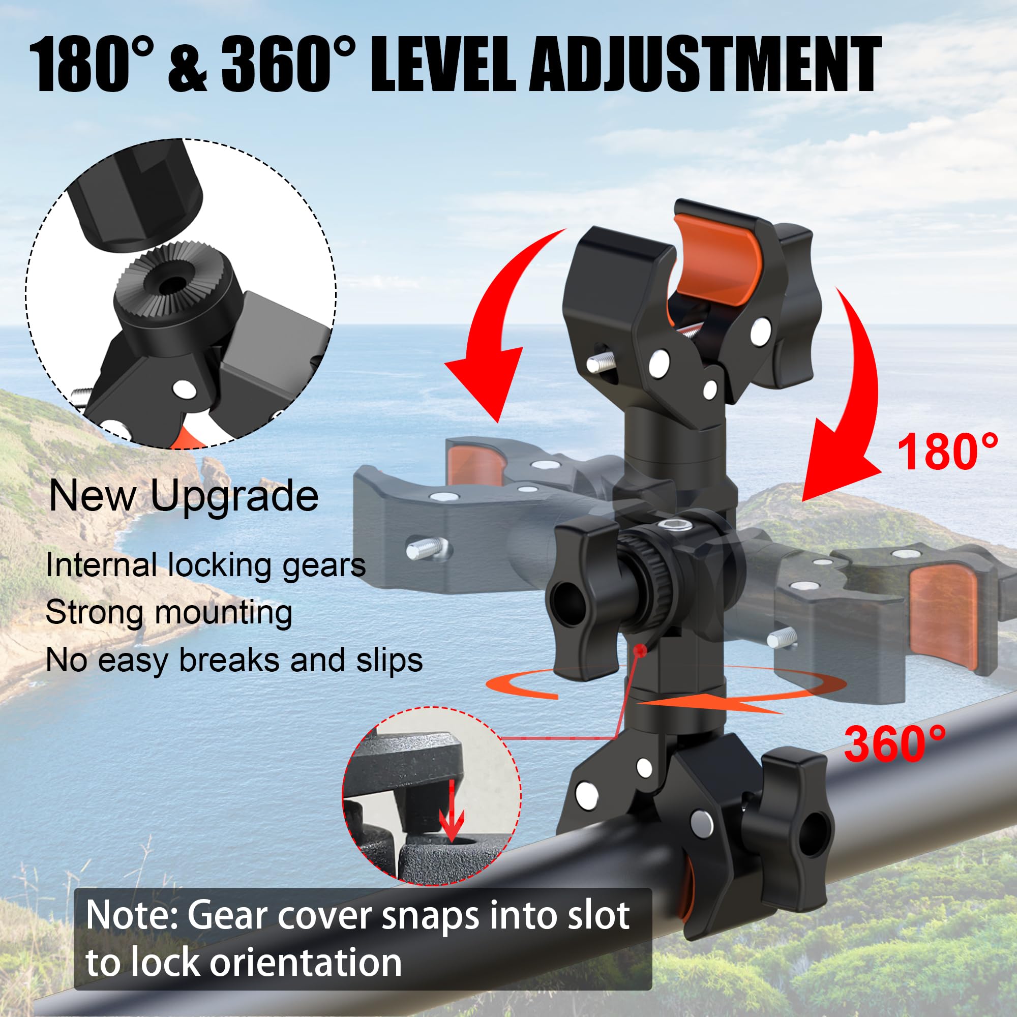 Double Clamp Mount Bracket Magic Arm With 1/4'' Screw Interface, Double Camera Clamp For Umbrella Clamp, Photo Studio Light Stan