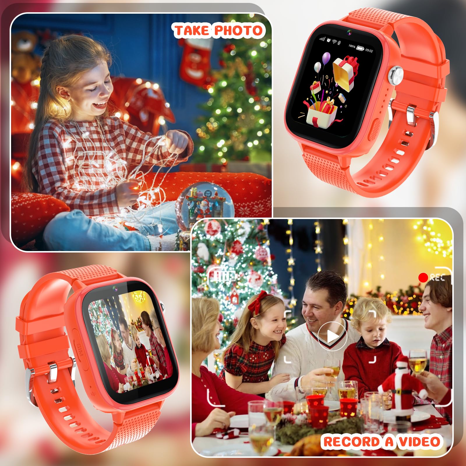 Okyuk 4G Smartwatch, Kids Watch For Kids With Sim Card, 47 Exciting Games, Two Way Calling Feature, Sos Emergency Call Button Id