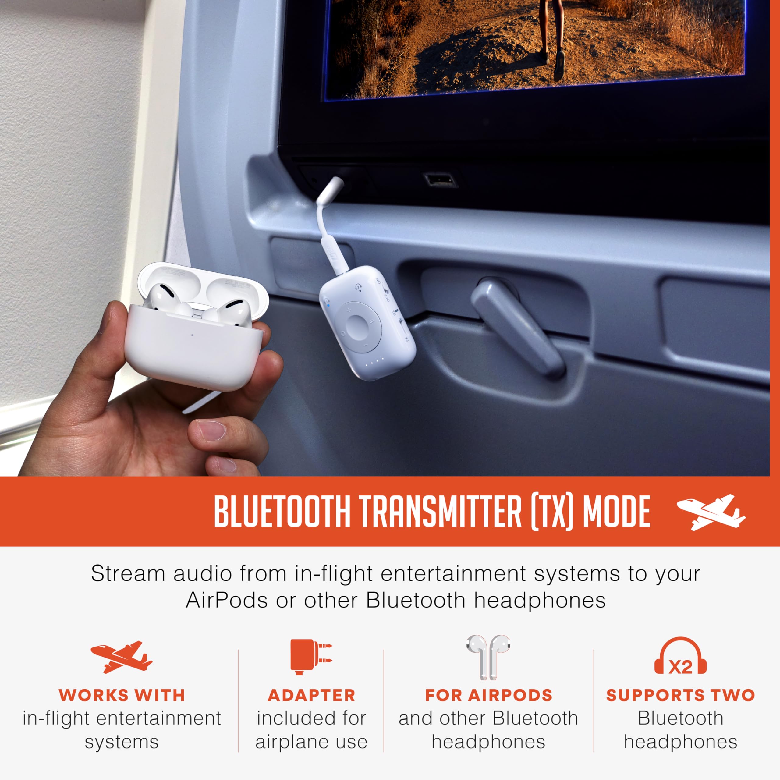 Mee Audio Connect Air Pro Bluetooth Wireless Audio Transmitter & Receiver For Airpods Or Bluetooth Headphones, 2 In 1 Adapter Wi