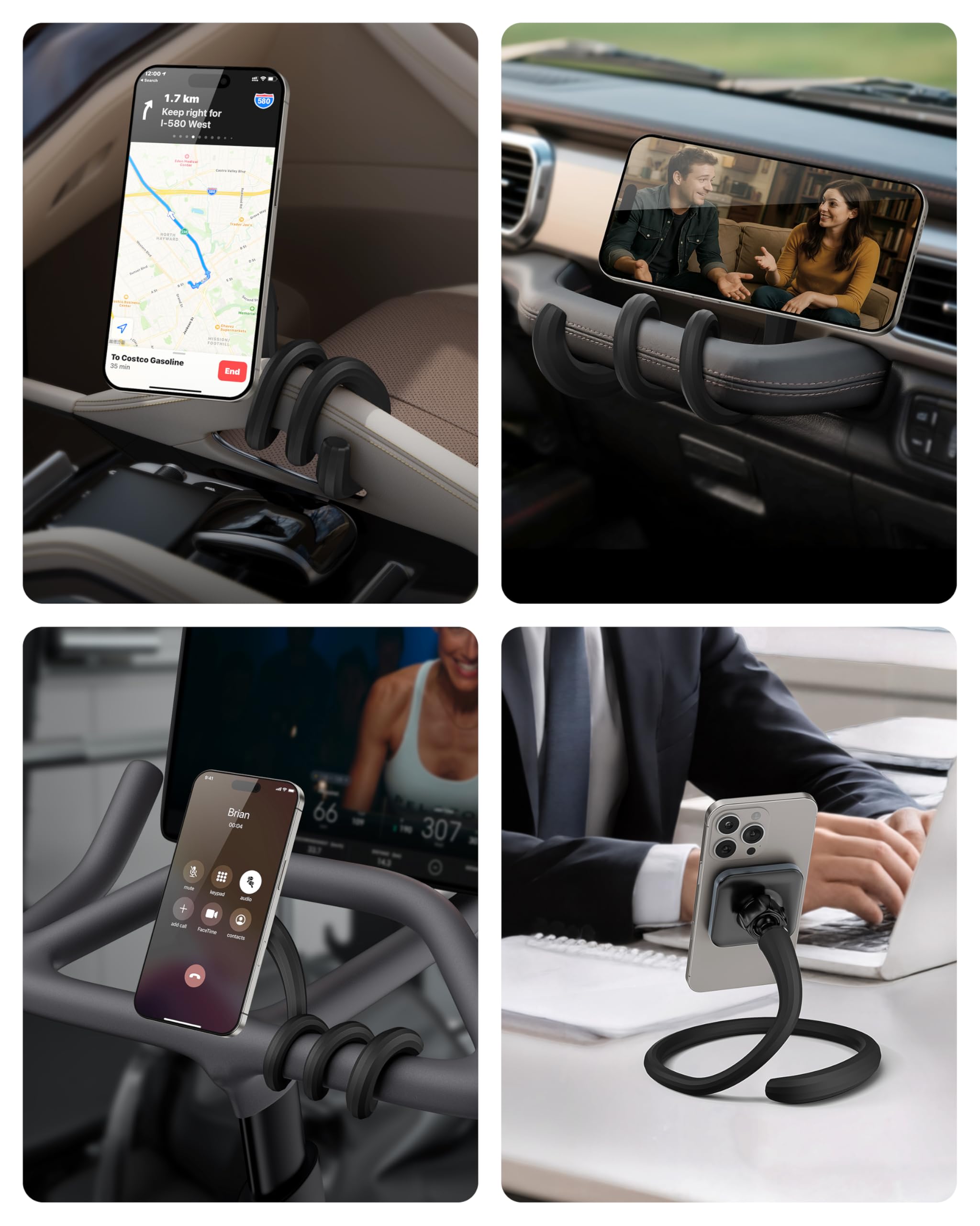 Apps2Car Magnetic Car Truck Pickup Grab Handle Phone Mount Holder Compatible With Magsafe Iphone 12-16 Fits A Pillar/Center Cons