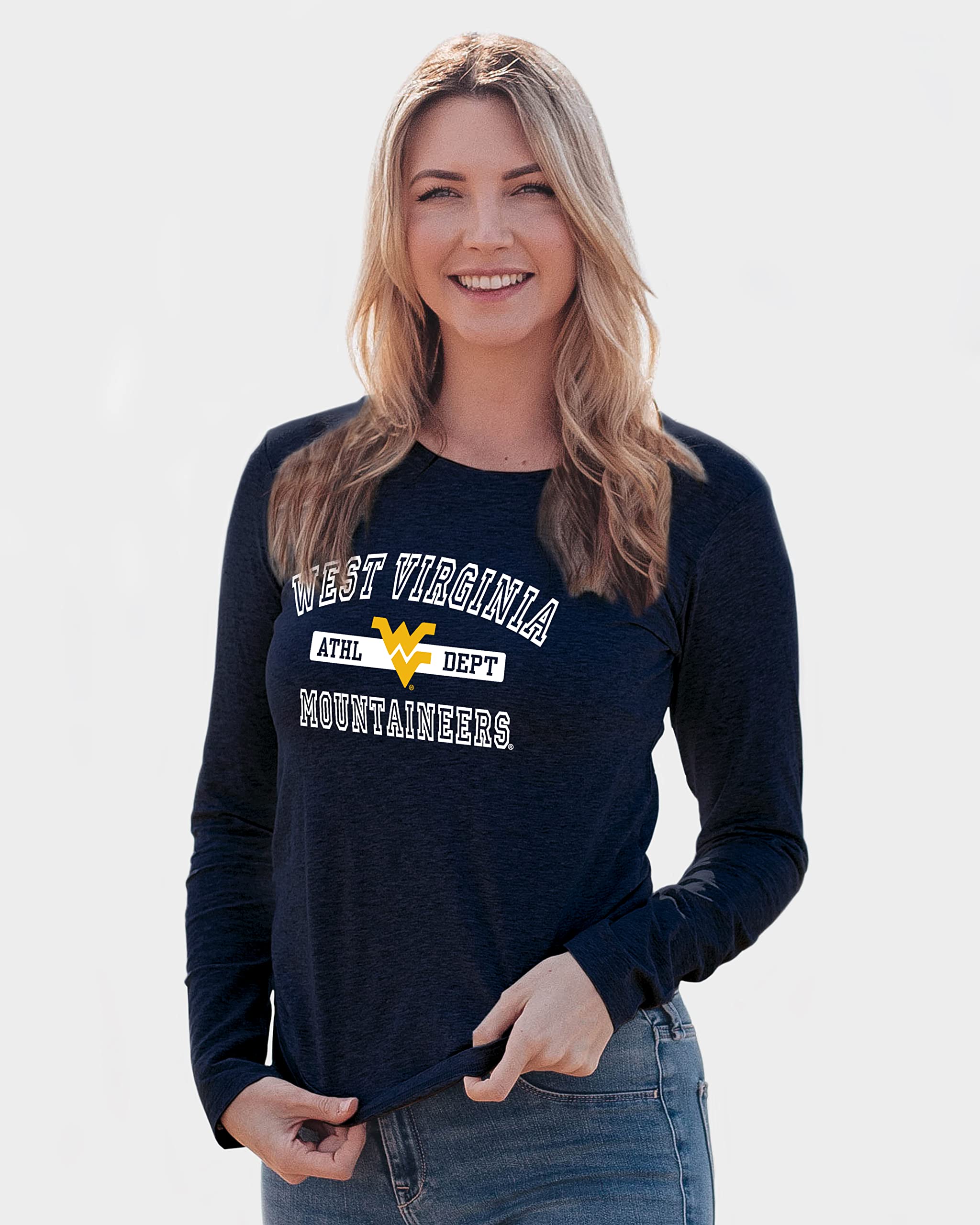 West Virginia Mountaineers Womens Long Sleeve T Shirt Athletic Team Color, Xx Large