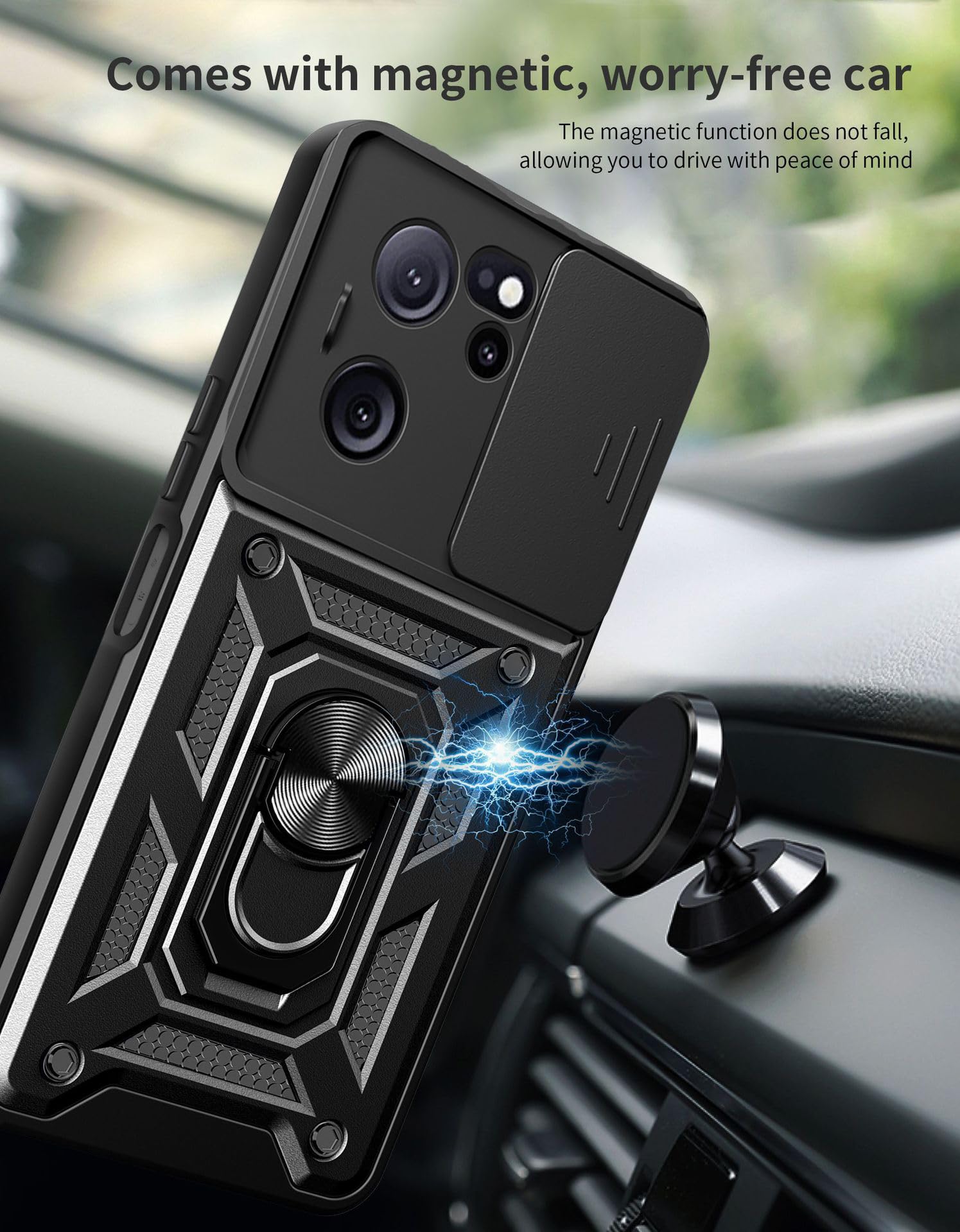 For Xiaomi 13T / 13T Pro Case With [2 Pack] Tempered Glass Screen Protector, Xiaomi 13T Pro Case [Military Grade] Protective,Wit