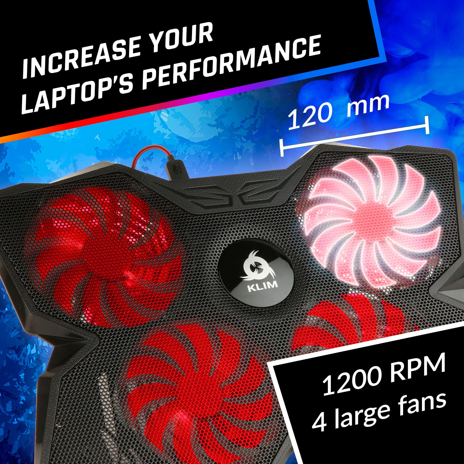 Klim Wind   Laptop Cooling Pad   More Than 500 000 Units Sold  The Most Powerful Rapid Action Cooling Fan   Laptop Stand With 4