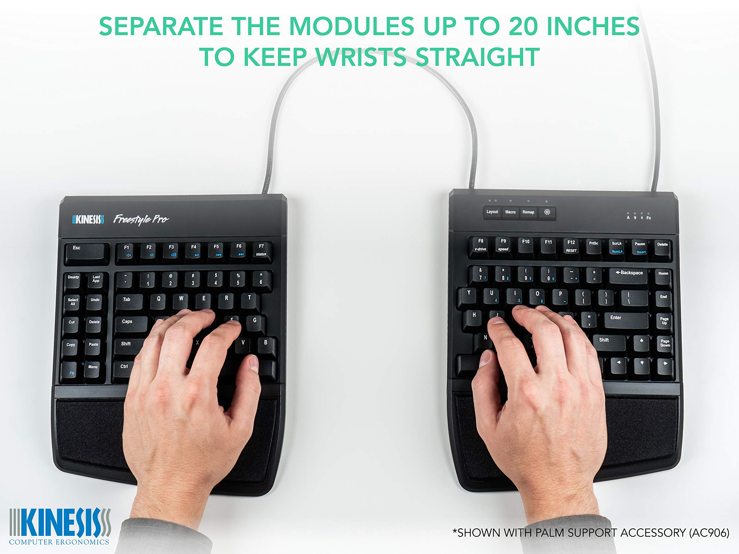 Kinesis Usb-A Freestyle Pro Quiet Ergonomic Split Mechanical Keyboard (Cherry Mx Silent Red Switches)