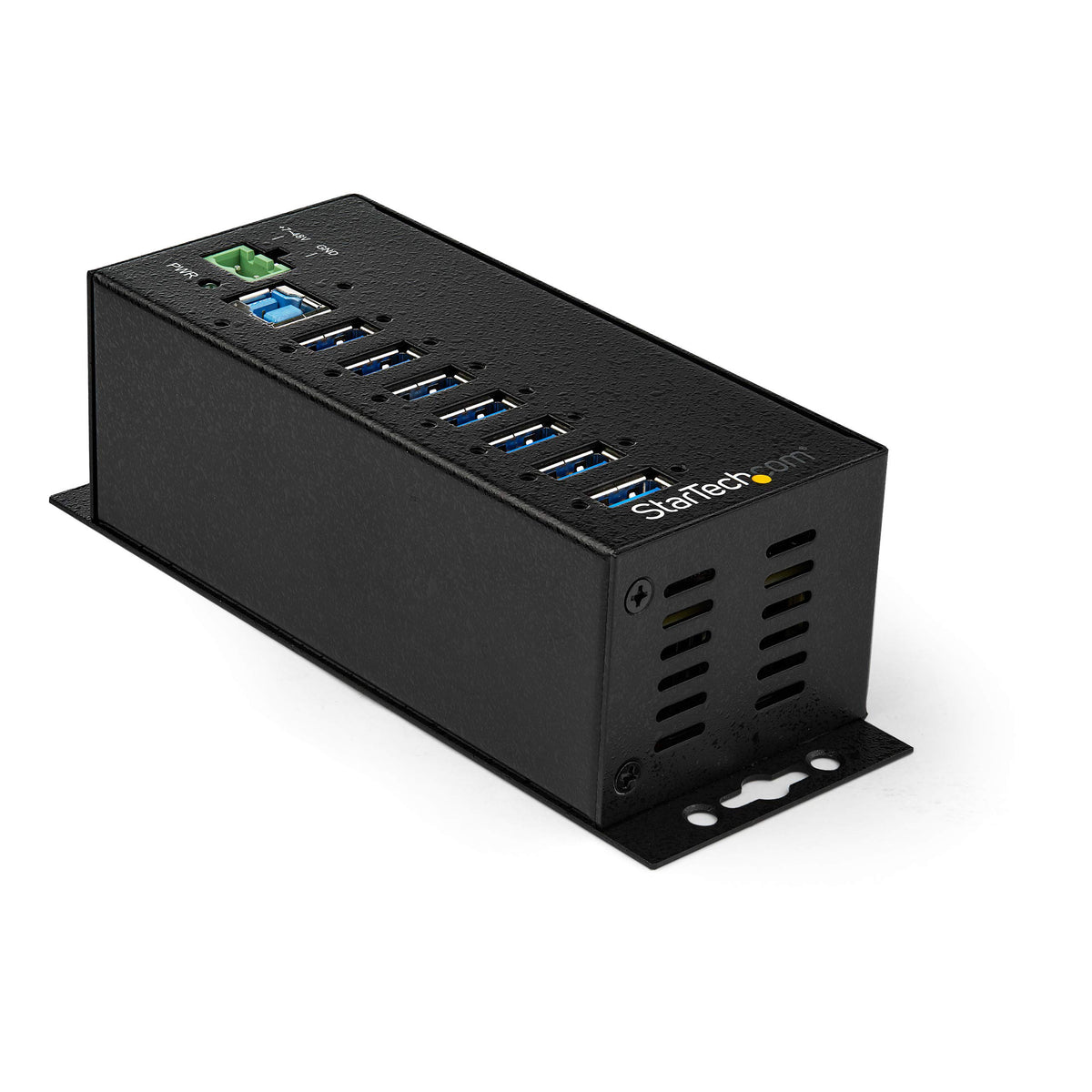 Startech.Com 7 Port Usb Hub With Power Adapter   Surge Protection   Metal Industrial Usb 3.0 Data Transfer Hub   Din Rail, Wall 