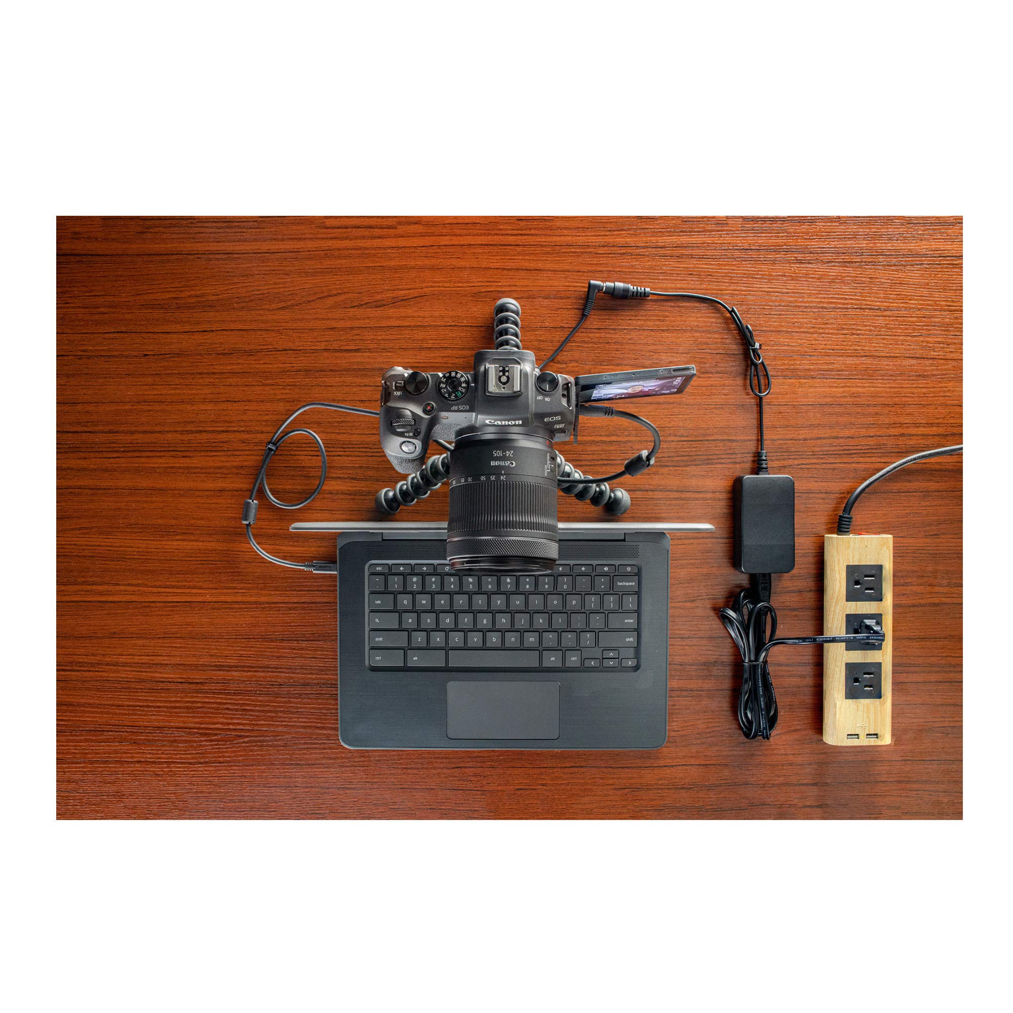 Canon EOS Webcam Accessory Starter Kit, for Select EOS R Series Digital Cameras, AC Adapter AC E6N, DC Coupler DR E18, Interface Cable IFC 100U, for Live Streaming, Teaching, & Content Creators