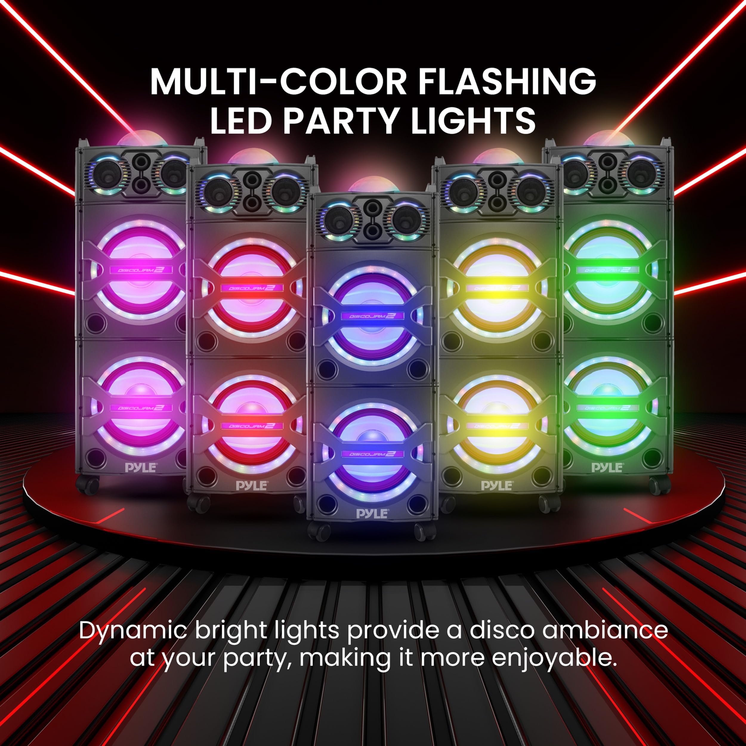 Pyle Portable Bluetooth Pa Speaker System   2000W Active Powered Outdoor Bluetooth Speaker Portable Pa System W/ Microphone In,