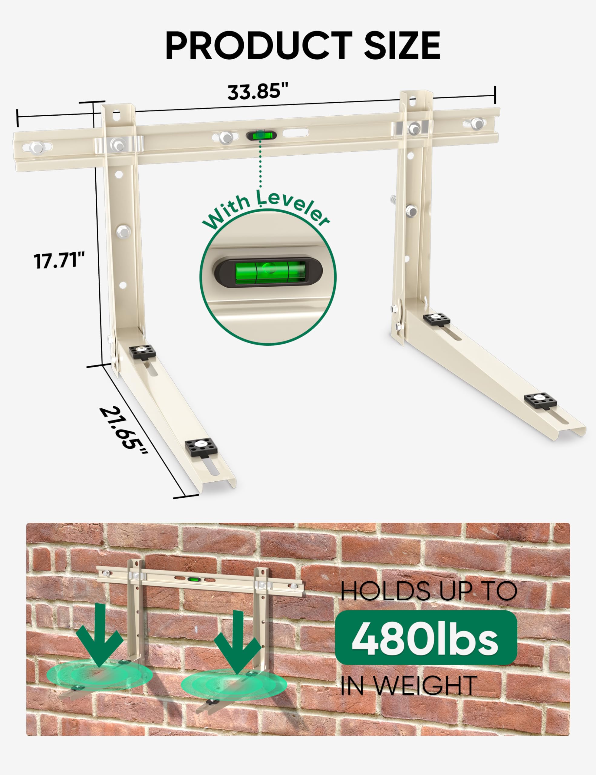 Plusluck Mini Split Wall Mounting Bracket For 18000 24000 Btu Mini Split Air Conditioner With Leveler Universal Ductless Ac And