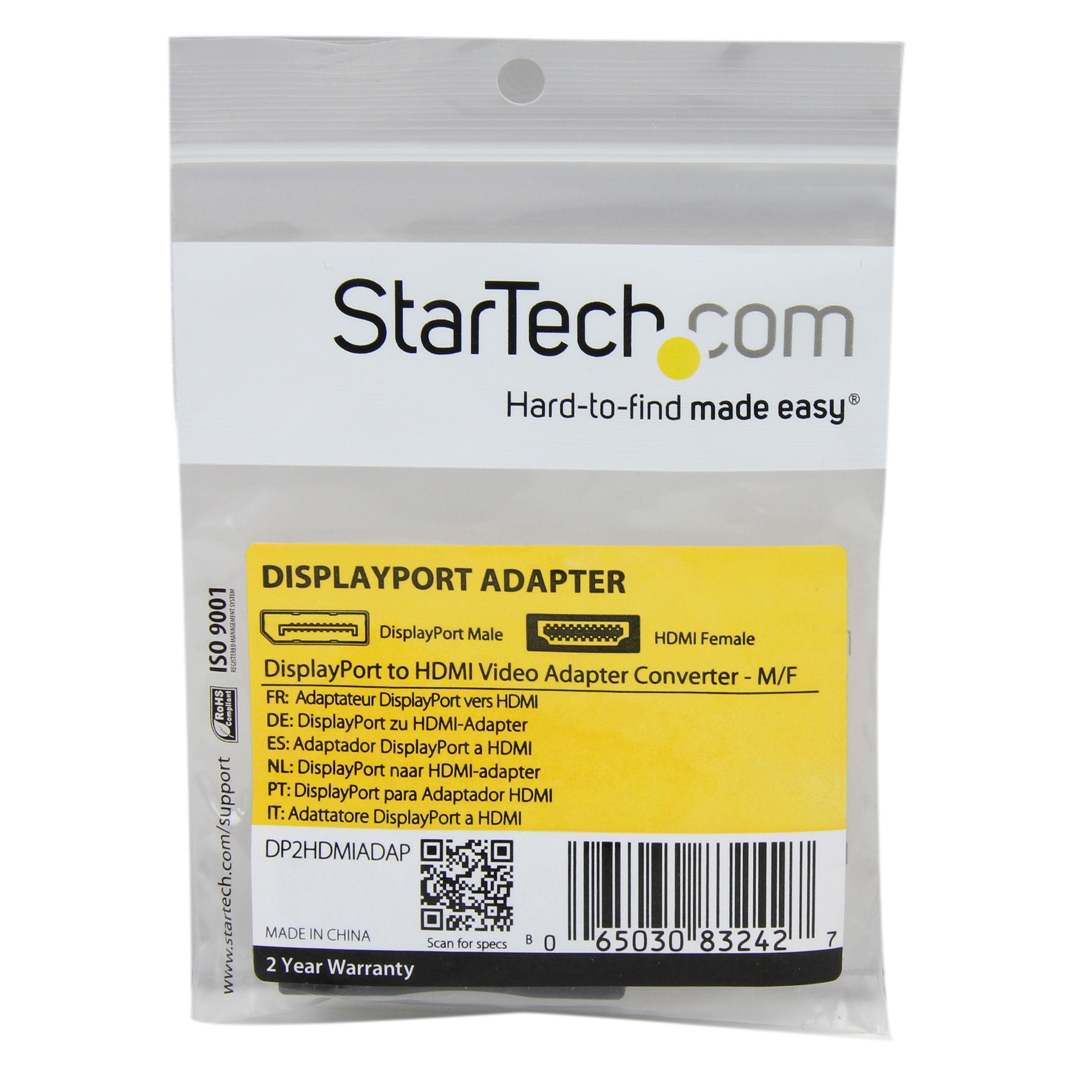 Startech.Com Displayport To Hdmi Adapter   Compact Dp To Hdmi Adapter/Video Converter 1080P   Vesa Displayport Certified   Passi