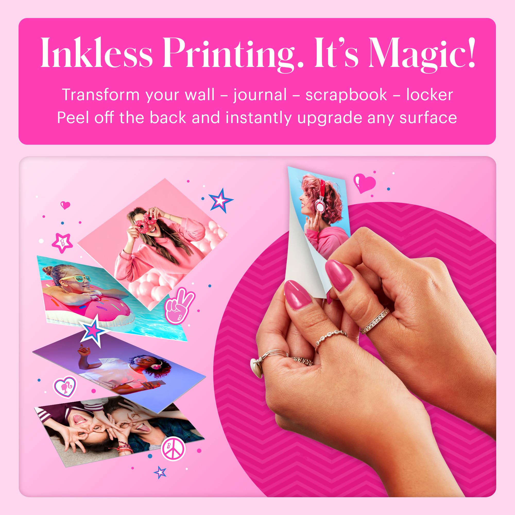 Kodak X Barbie Printomatic Full Color Instant Print Digital Camera   5Mp Portable Barbie Camera   Colorful Photos On Zink 2X3 St