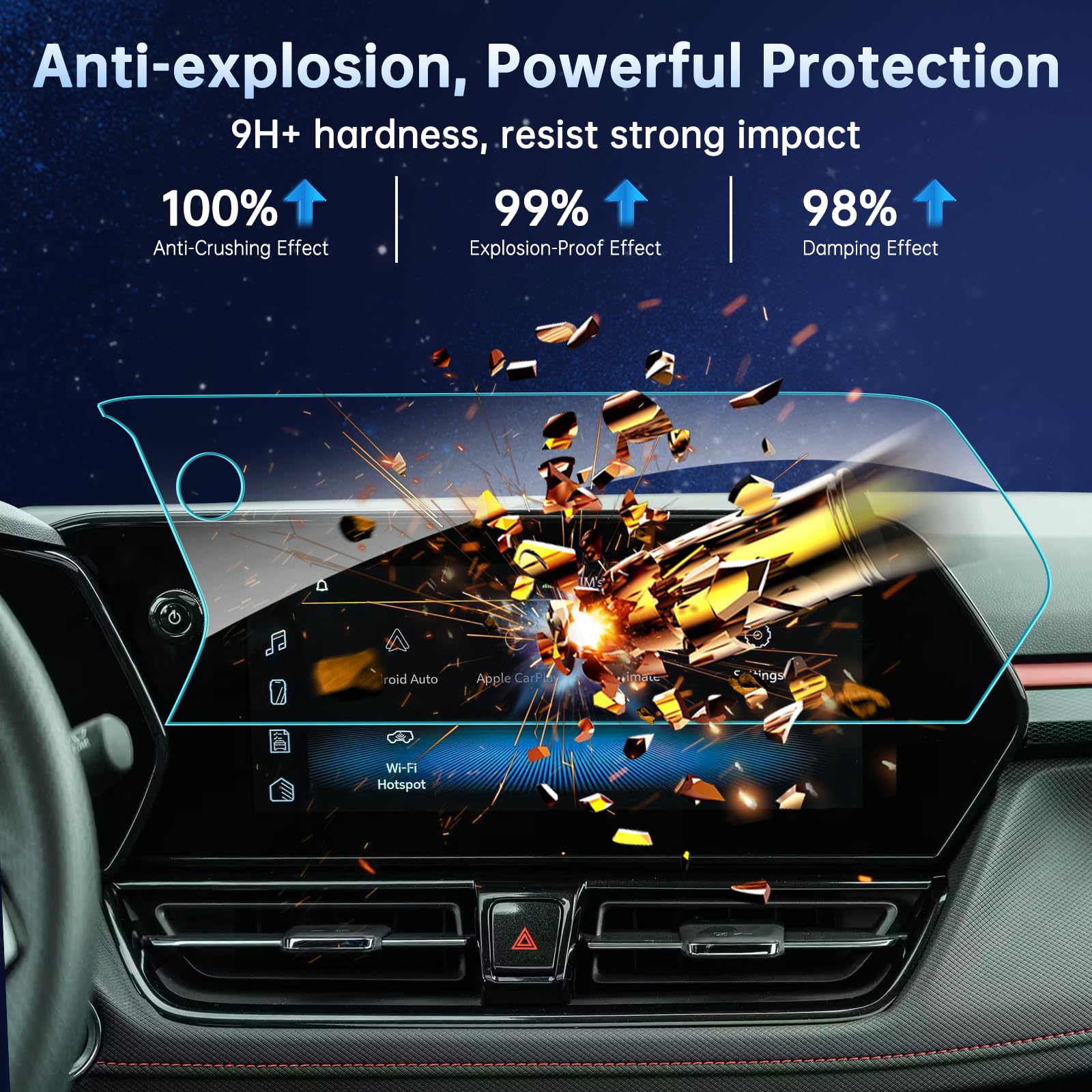 Shaohao For 2024 2025 Chevy Trailblzer Screen Protector Compatible With Chevy Trailblazer Accessories 2025 2024 Trailblazer (Lt, Ls, Activ) 11 In Diagonal Touch Screen Tempered Glass Scratch Resistant