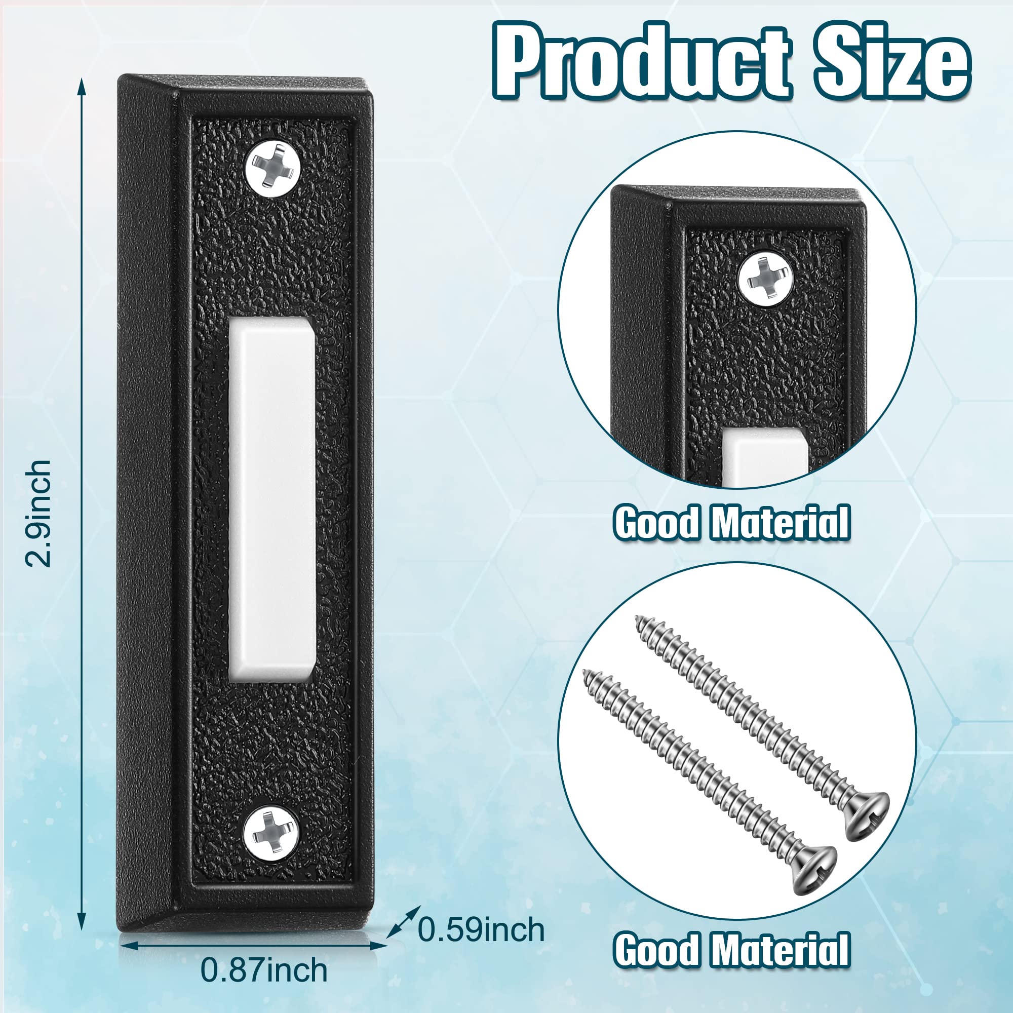 Saillong 2 Pieces Lighted Doorbell Button, Wall Mounted Garage Door Opener Switch With Led Light Compatible With Most Wire Doorb