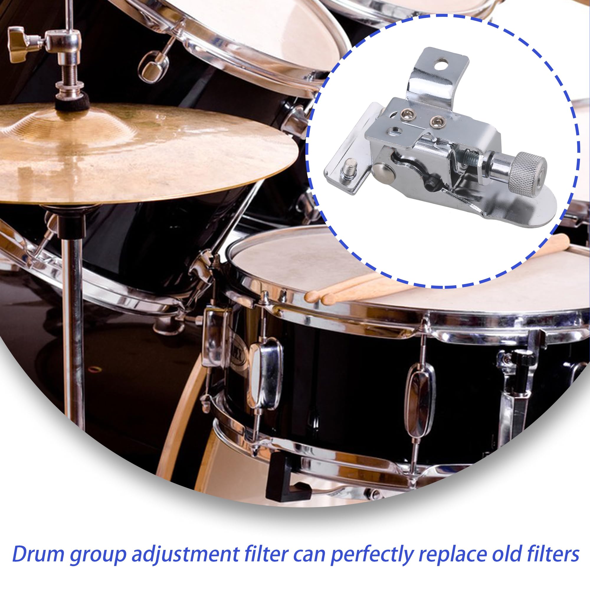 Lovermusic Silver 85X50Mm Metal Type B Strainer Throw Off Butt End Set Replacement For Snare Drum