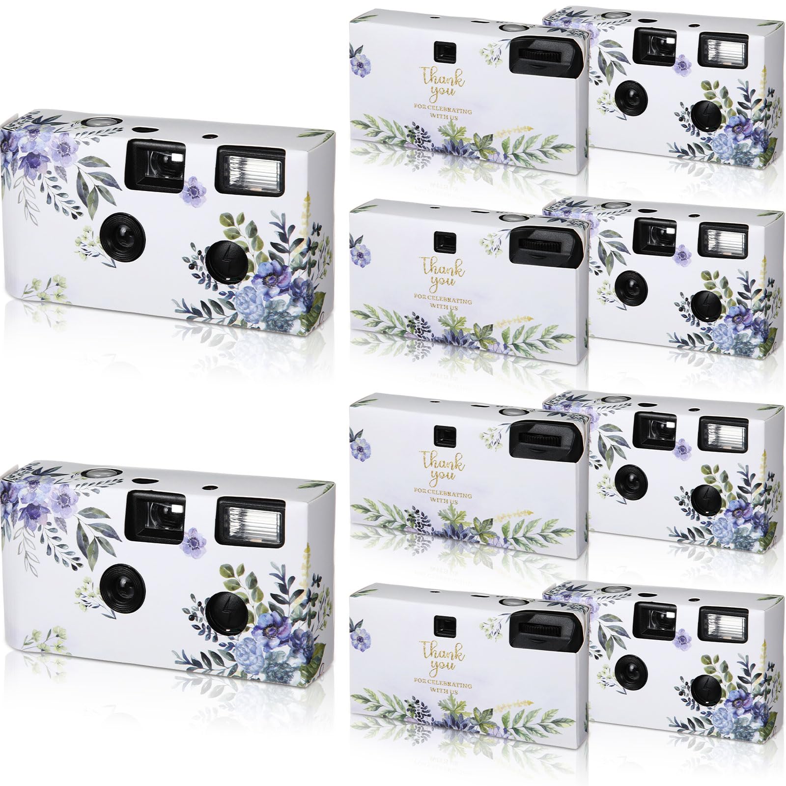 Kanayu 10 Pack Disposable Camera for Wedding Floral 35mm Single Use Film Camera with Flash One Time Use Camera for Anniversary C