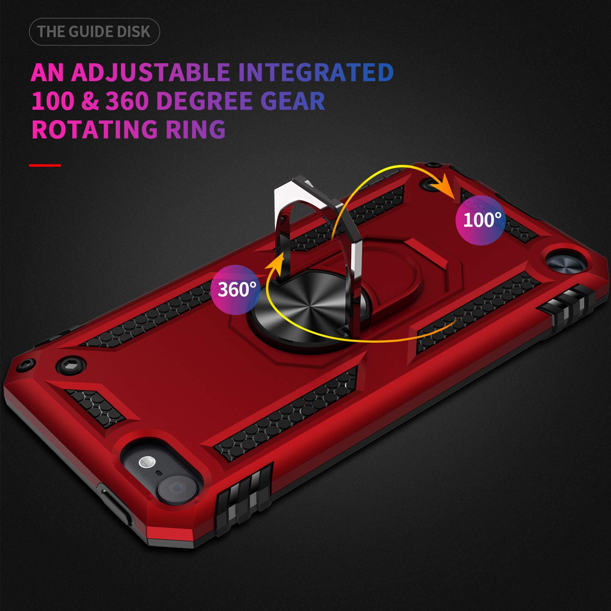 Ulak Compatible With Ipod Touch 7 Case/Ipod Touch 6 Case With 2 Hd Screen Protectors, Hybrid Rugged Shockproof Cover With Built-