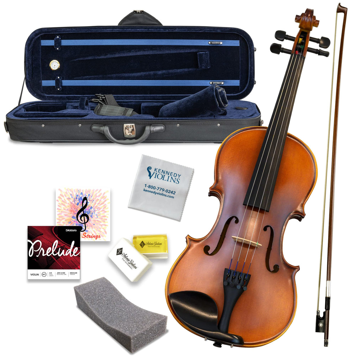 Bunnel Premier Violin Outfit 110 Size   Carrying Case And Accessories Included   Solid Maple Wood And Ebony Fittings By Kennedy 