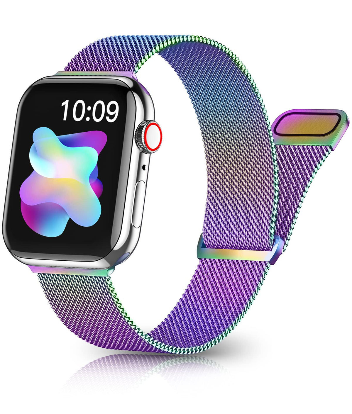 Rabini Metal Magnetic Band Compatible With Apple Watch 38Mm 40Mm 41Mm 42Mm 44Mm 45Mm 49Mm, Rainbow Stainless Steel Mesh Loop Ban