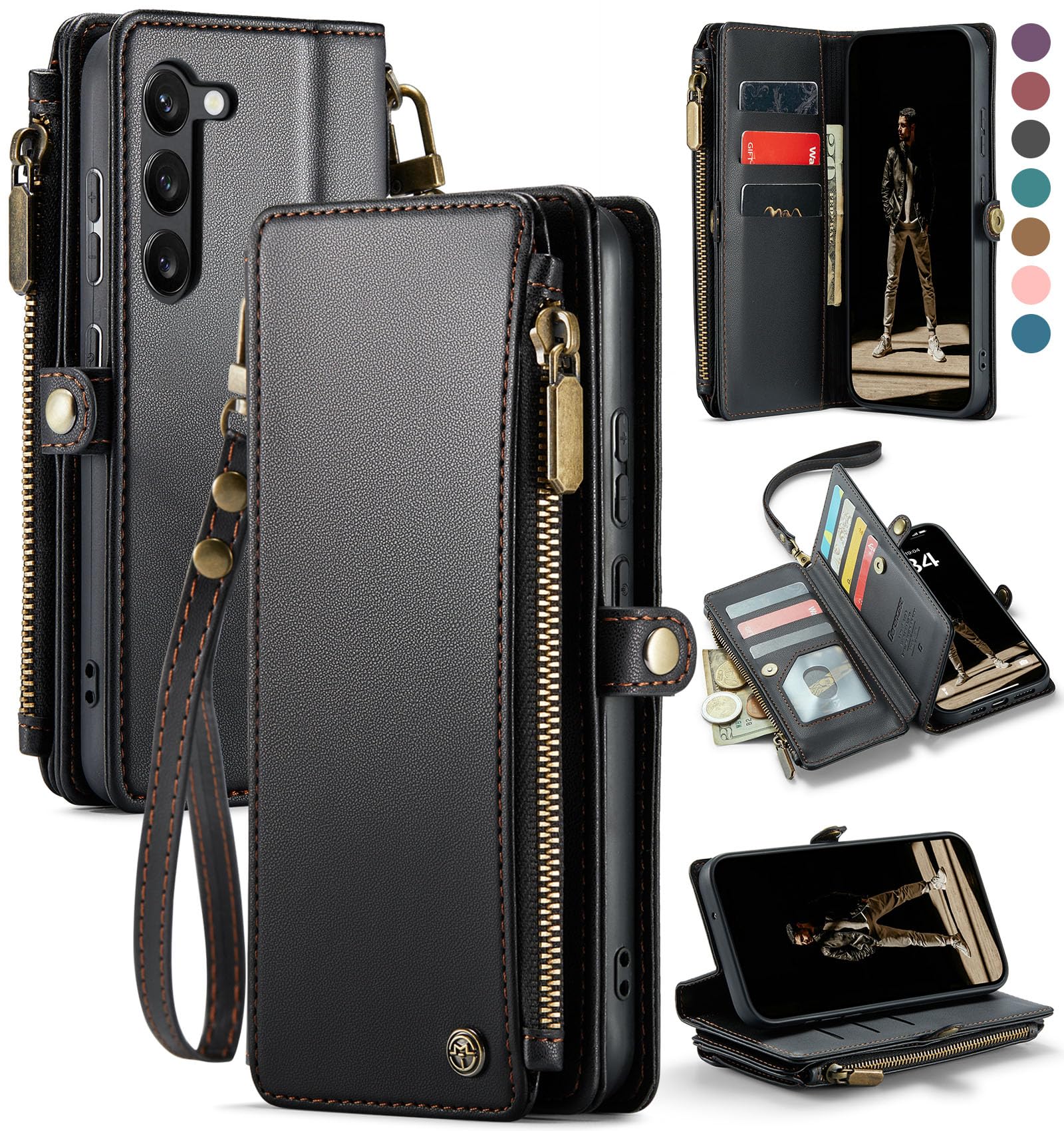 Defencase For Samsung Galaxy S23 Plus/ S23+ Case, ?Rfid Blocking? For Samsung S23 Plus Wallet Case Women Men, Pu Leather Magneti
