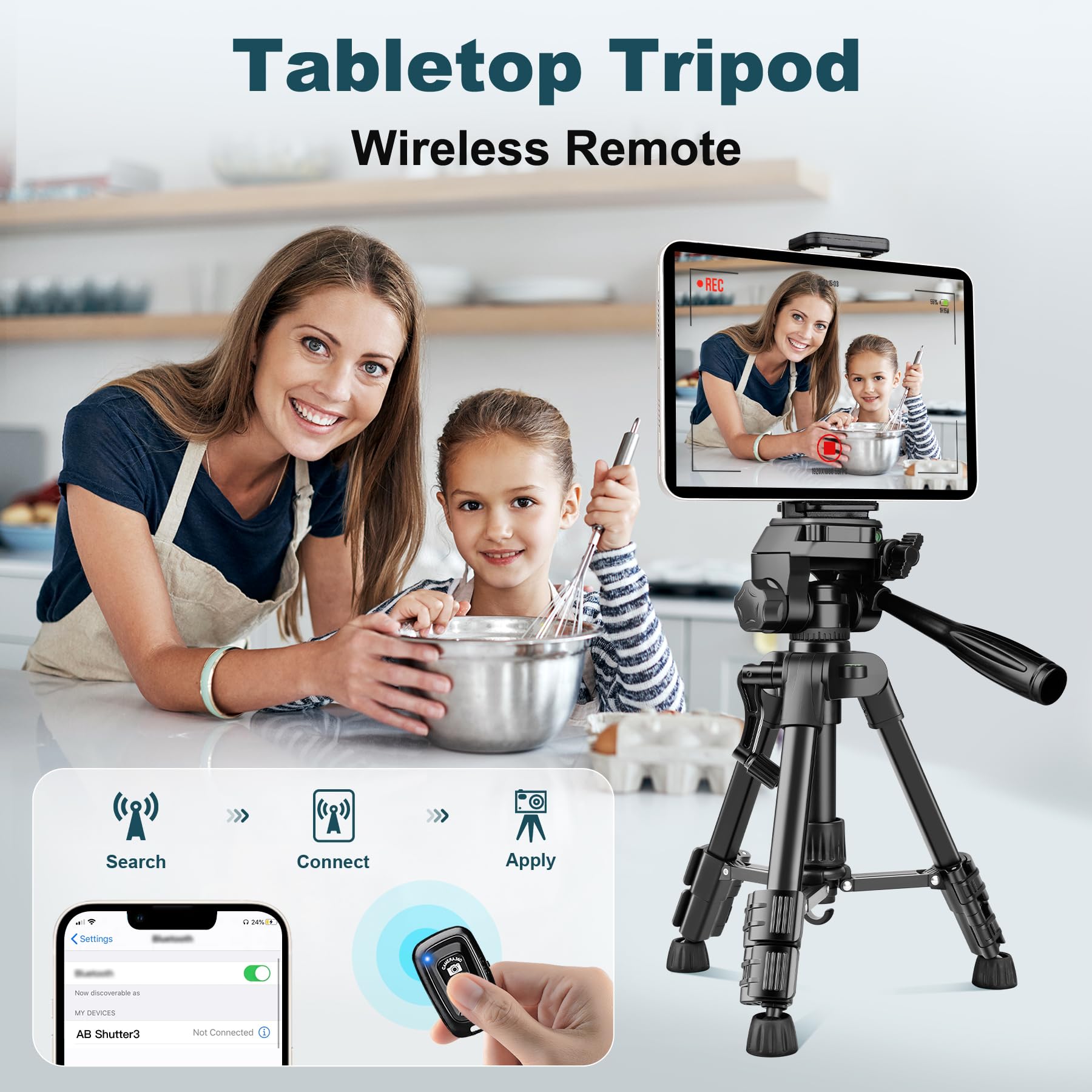 Joilcan Mini Tripod For Camera, 25 Inch Aluminum Tabletop Camera Tripod, Portable Travel Tripod With Remote And Tablet/Phone Hol