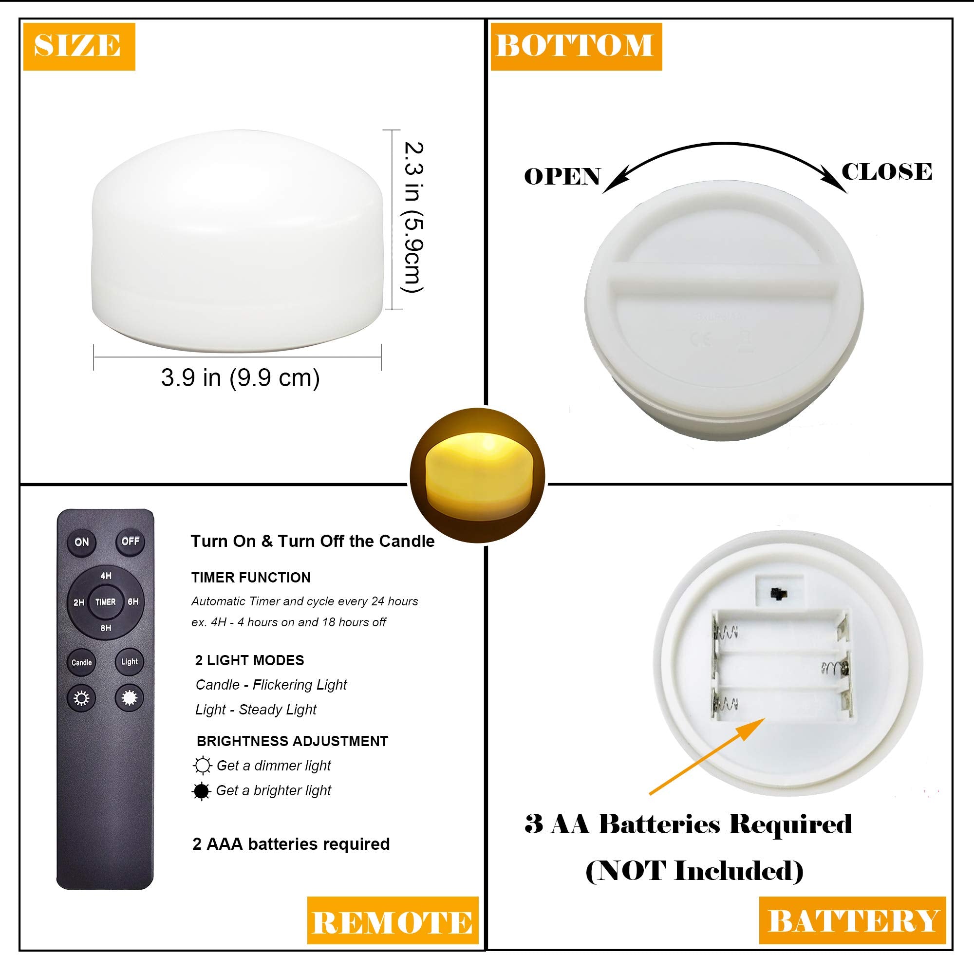 2 Pack Halloween Pumpkin Lights With Remote And Timer Big Battery Operated Led Decorative Bright Flickering Flameless Candle Set