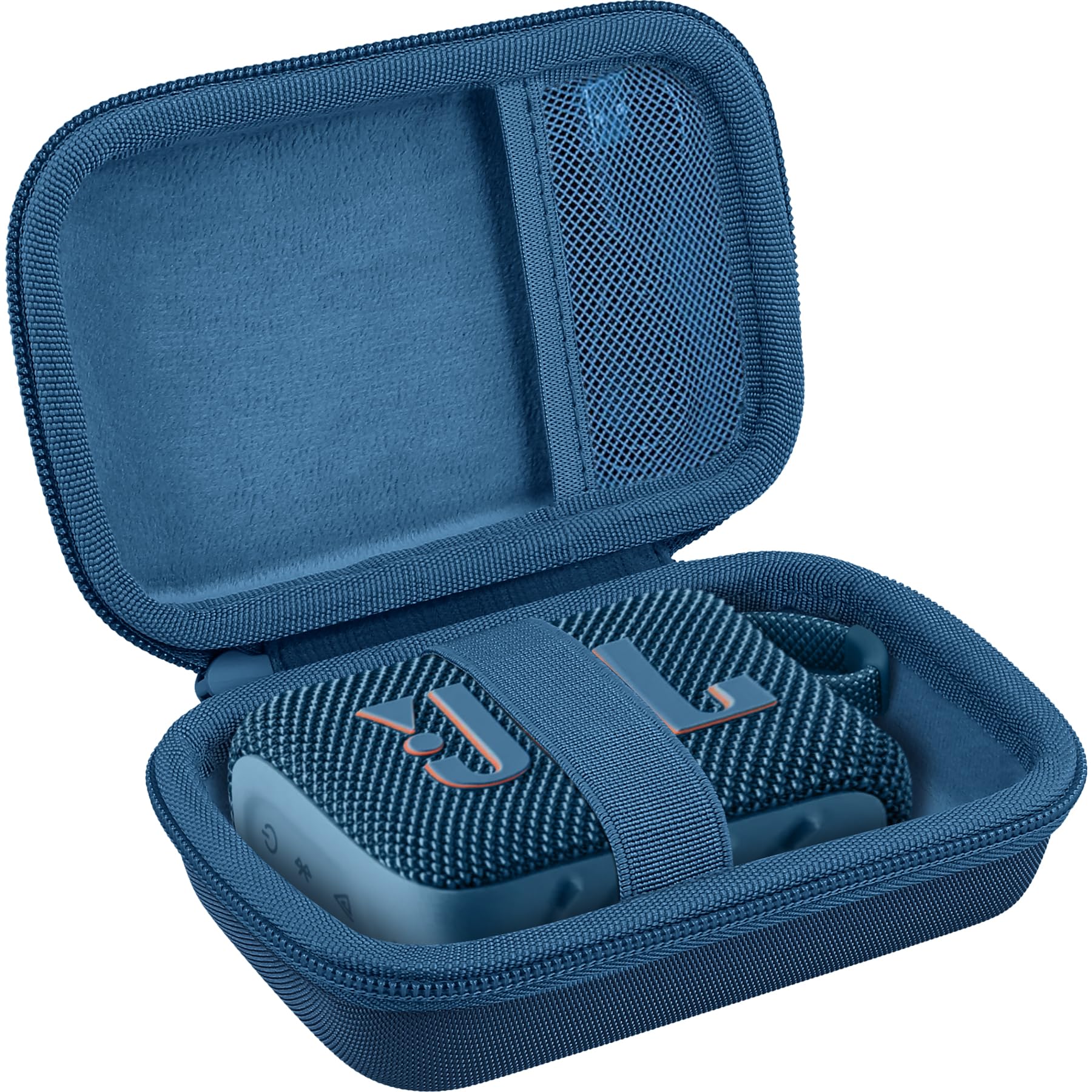 Co2Crea Hard Carrying Case Replacement For Jbl Go 4 Go3 Go 3 Eco Portable Speaker (Black Case + Inside Blue)