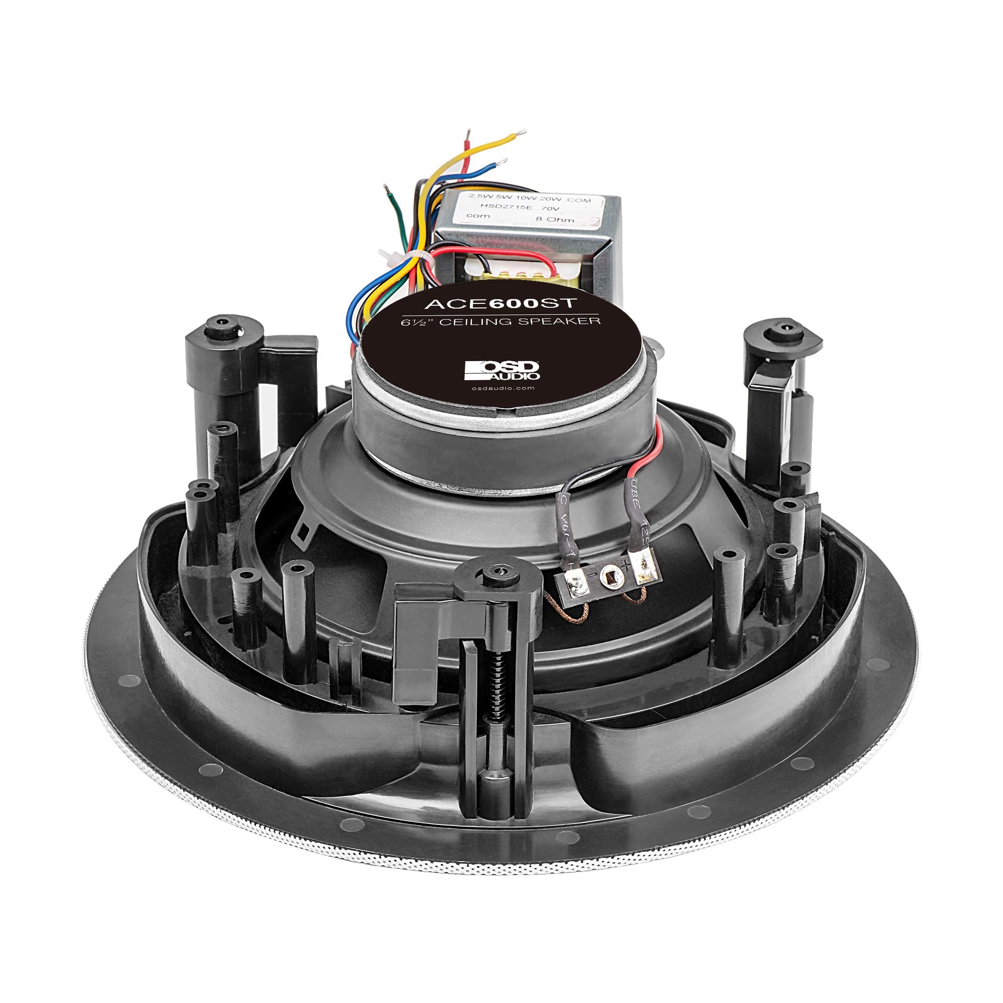 OSD 6.5' Trimless 70V in Ceiling Speaker, 20W, 10W, 5W, 2.5W / 8Ohm Wattage Taps, Single, ACE600ST