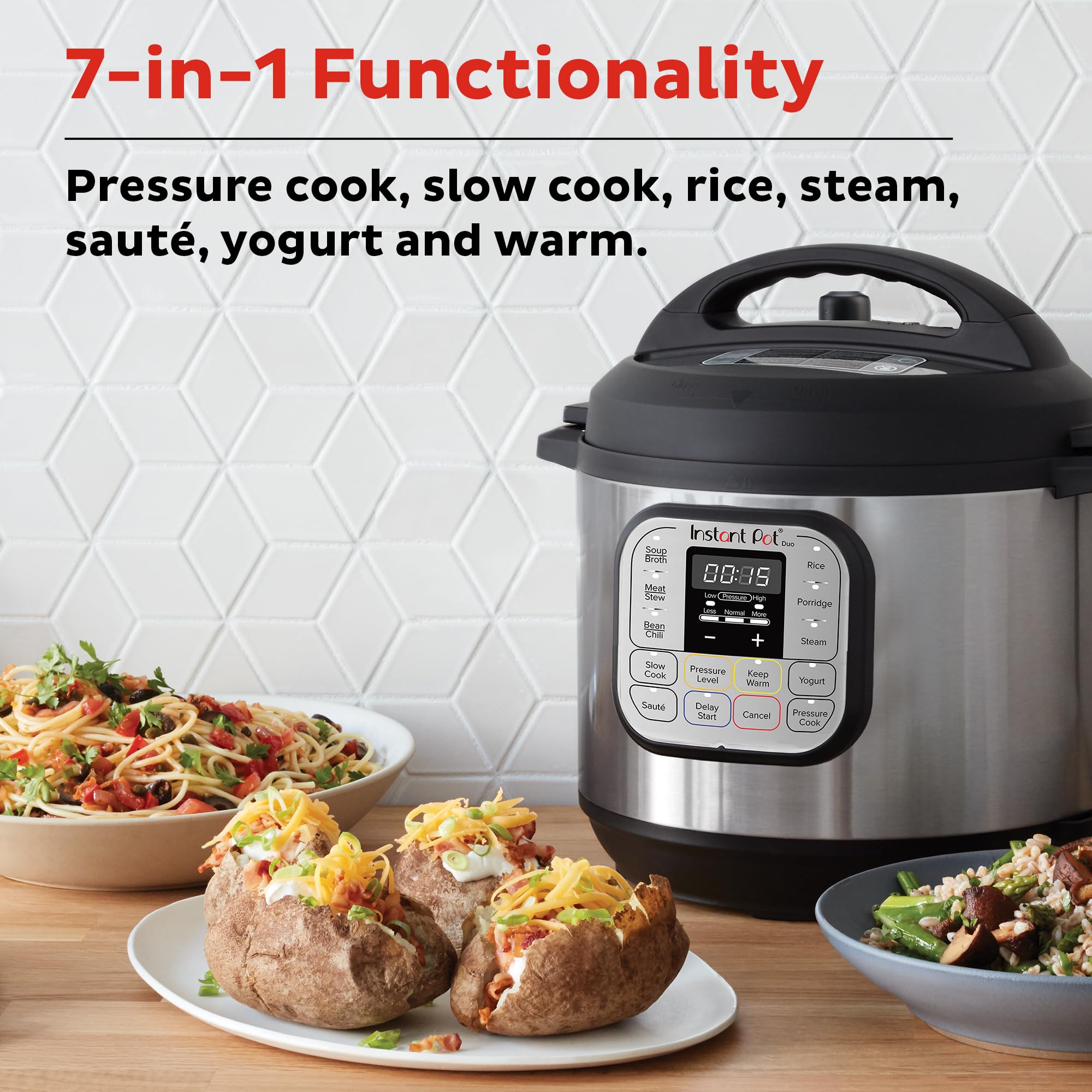 Instant Pot Duo 7 In 1 Mini Electric Pressure Cooker, Slow Rice Cooker, Steamer, Saut�, Yogurt Maker, Warmer & Sterilizer, Includes Free App With Over 1900 Recipes, Stainless Steel, 3 Quart