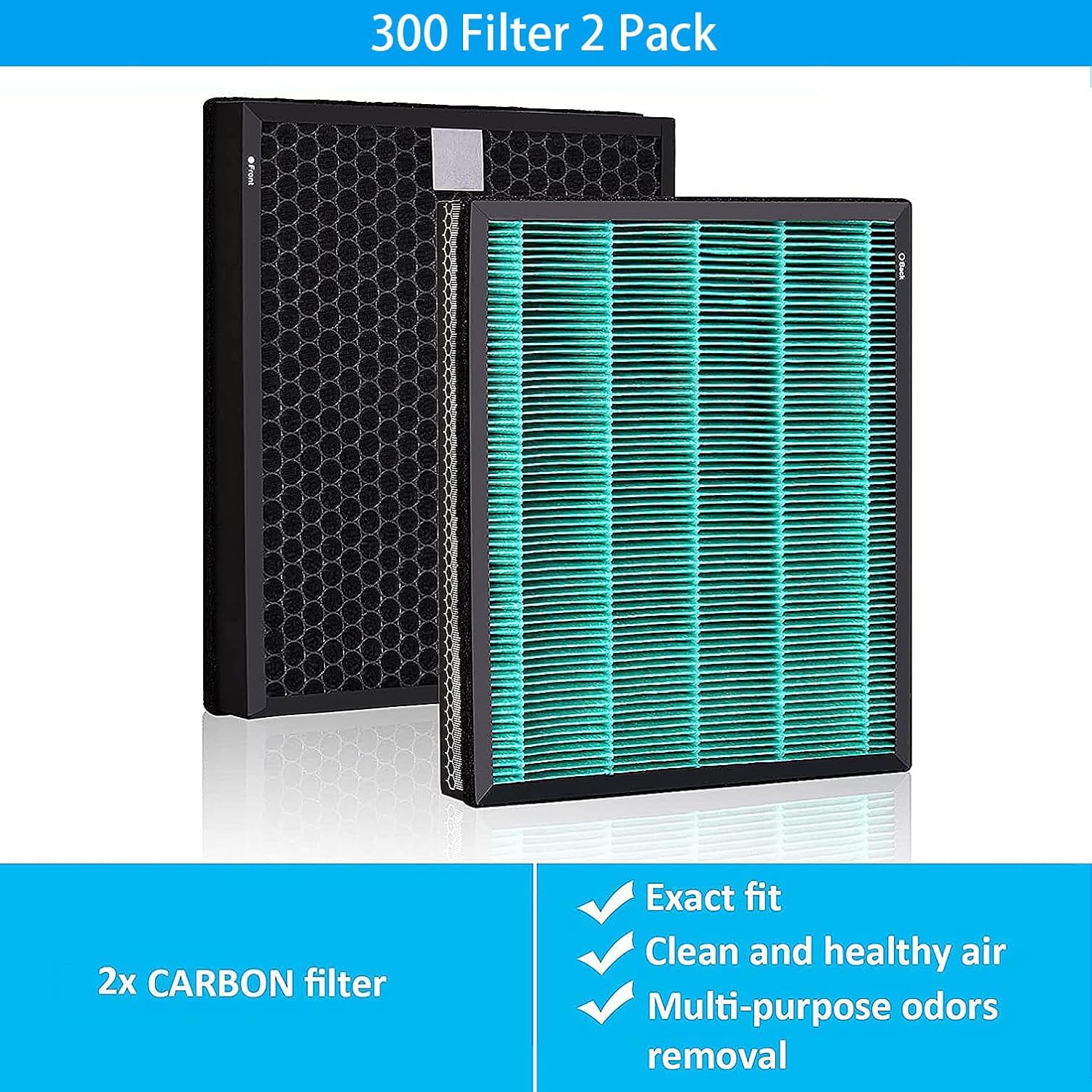 Laukowind For Coway Airmega 300S Air Purifier Replacement Filter Smart Technology   Compatible With Laukowind 300 / Max 2 True F