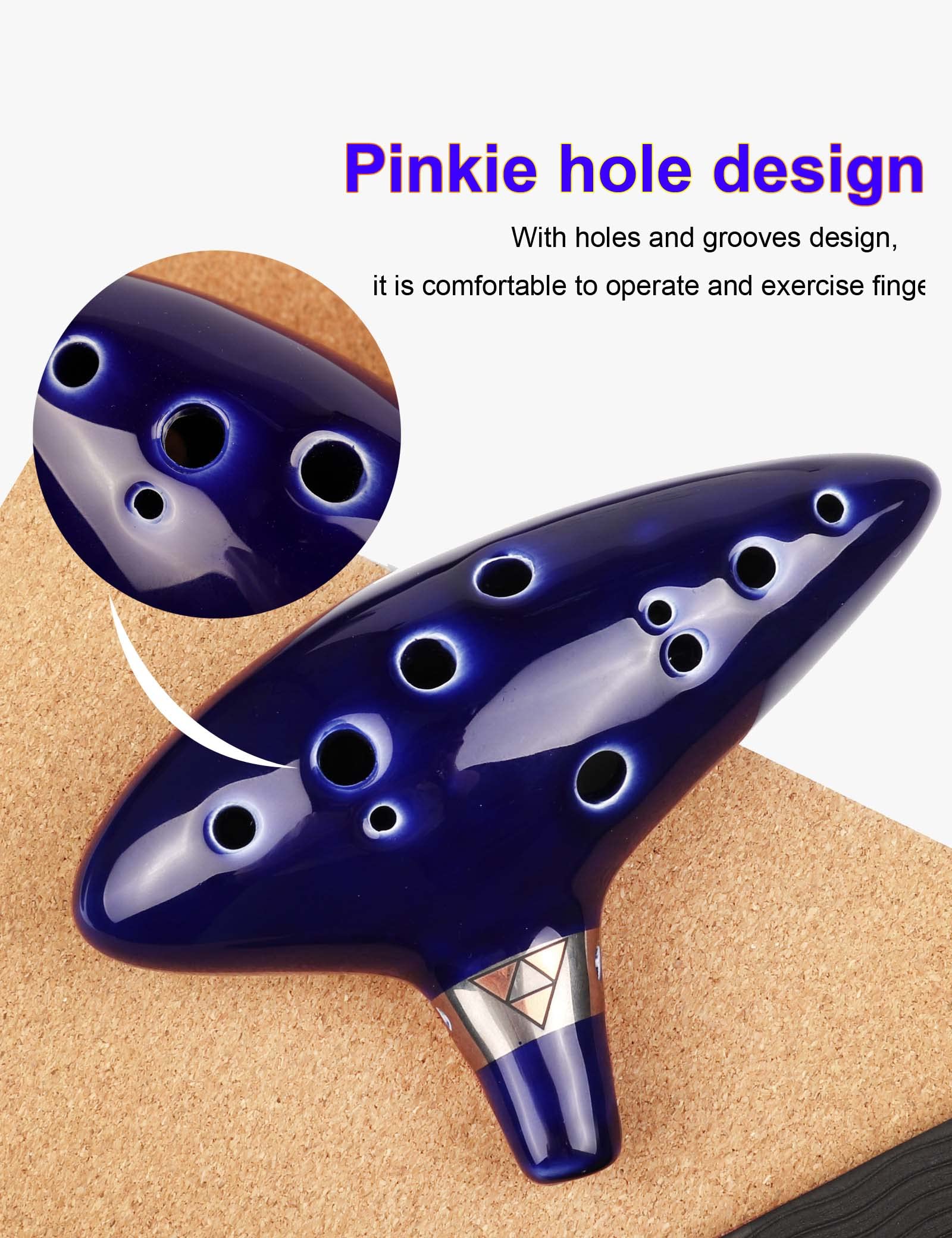 Mr.Power 12 Holes Ocarina Alto C Flute Occarina Taps Blue Ceramic/Clay Stl Orcarina Inspired Of Time With Bag And Song Book, Compatible For Beginners, Zelda Fans, Musical Instruments