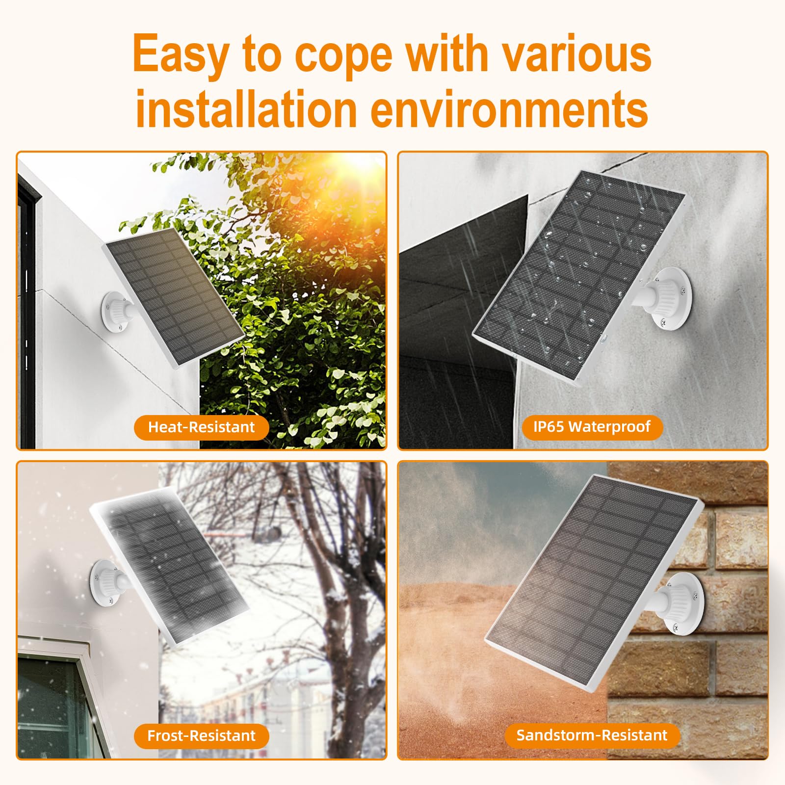 Coohchch Solar Panel Charger For Google Nest Camera Outdoor & Indoor (Battery Version), 6V 5W Output Solar Panel Fast Charge, Ca