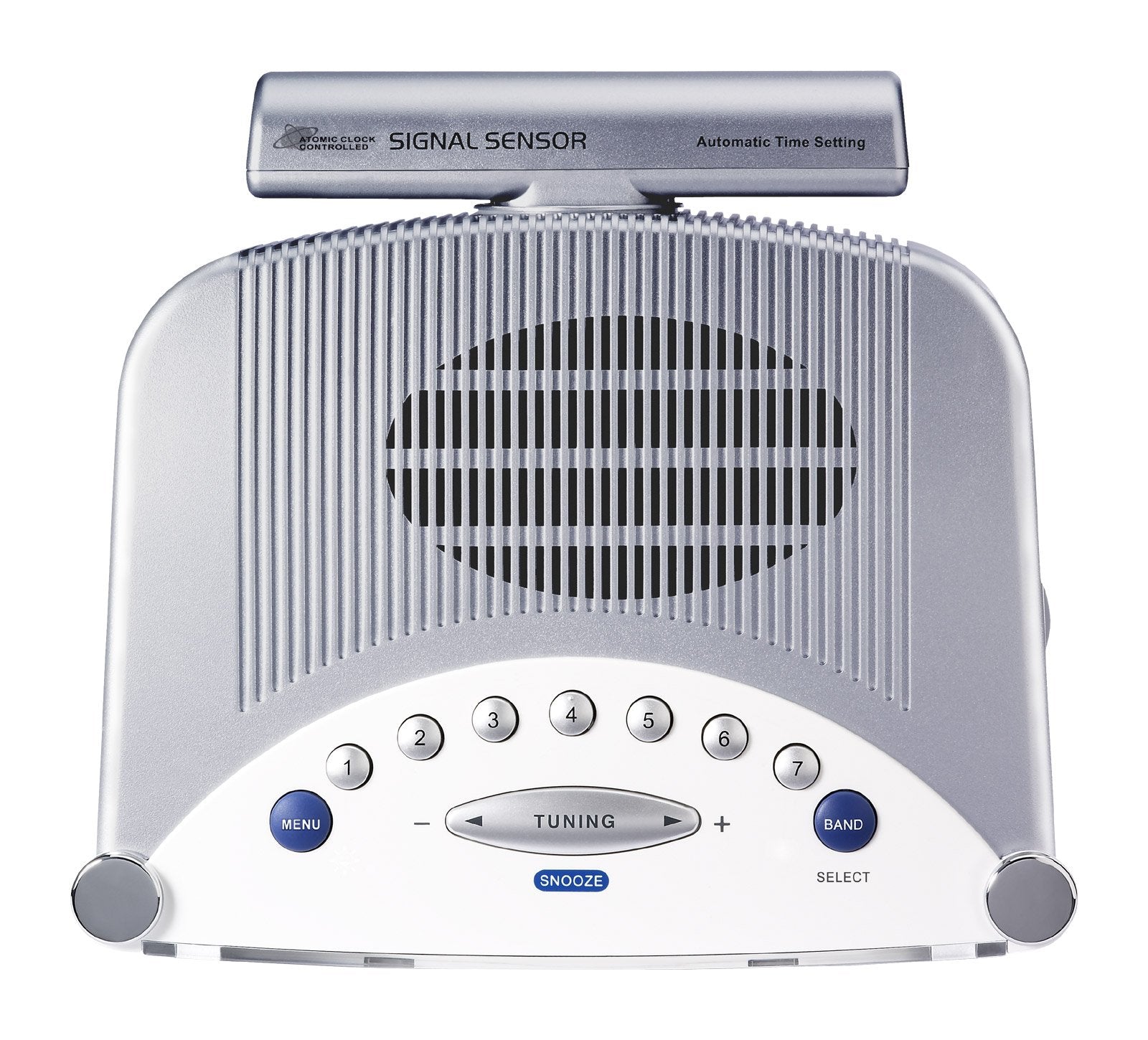 Sangean All In One Weather Atomic Am/Fm Dual Alarm Clock Radio With Large Easy To Read Backlit Lcd Display