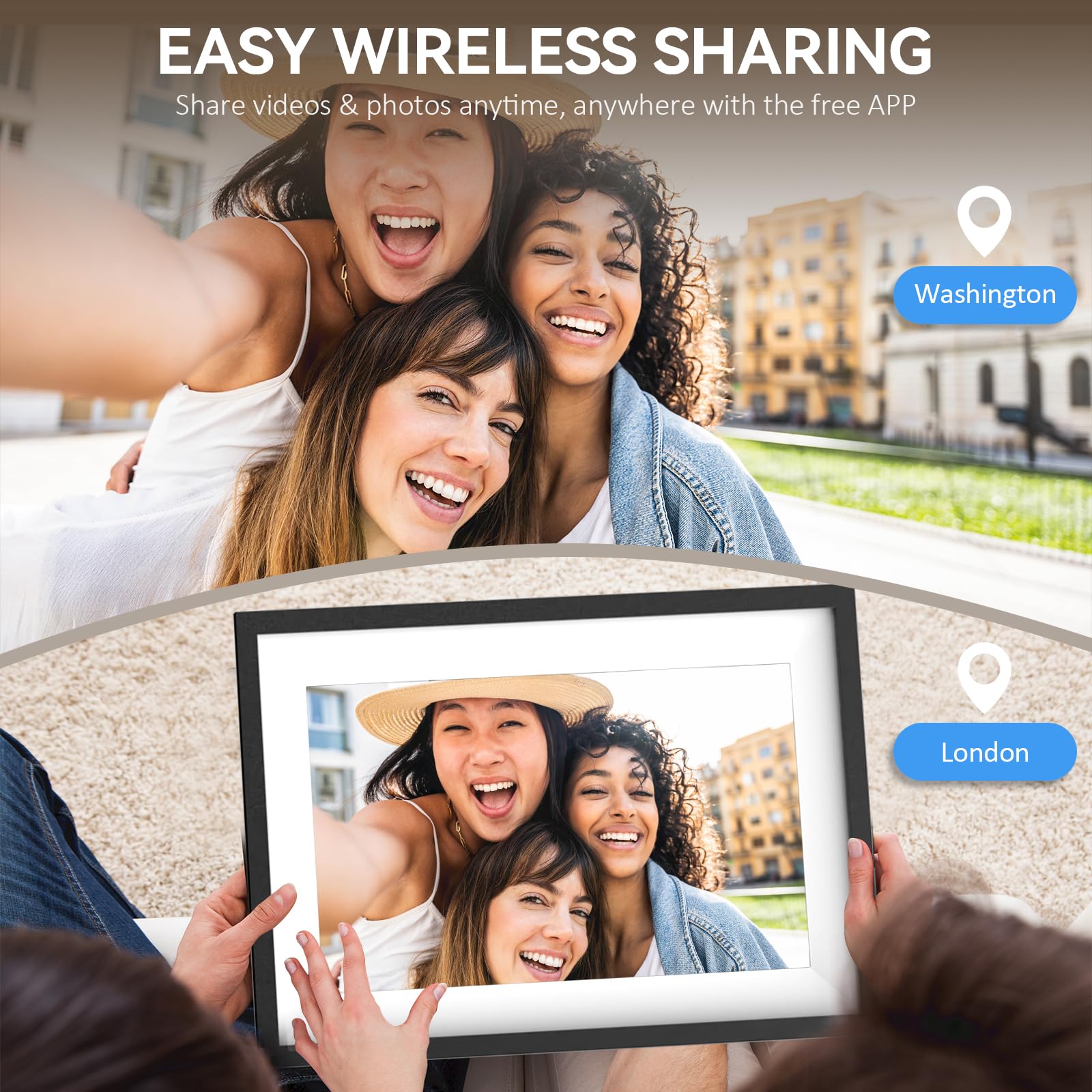 Uhale Digital Picture Frame Wifi With App 10.1 Inch Ips Hd Touch Screen Loop Smart Digital Photo Frame Load Electronic Picture F