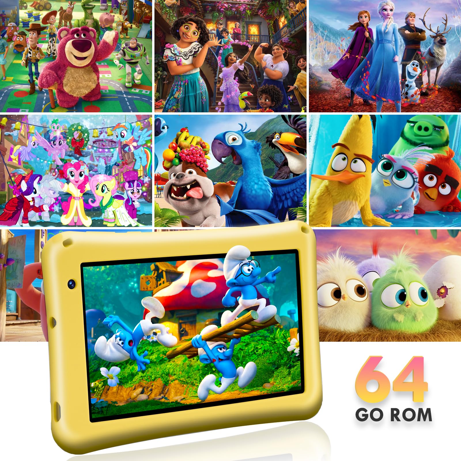 Bisaikasow Kids Tablet 7 Inch, Android 13, 8Gb Ram 64Gb Rom Expandable, Octa-Core, 5800Mah Battery, Parental Control, Wifi, Dual