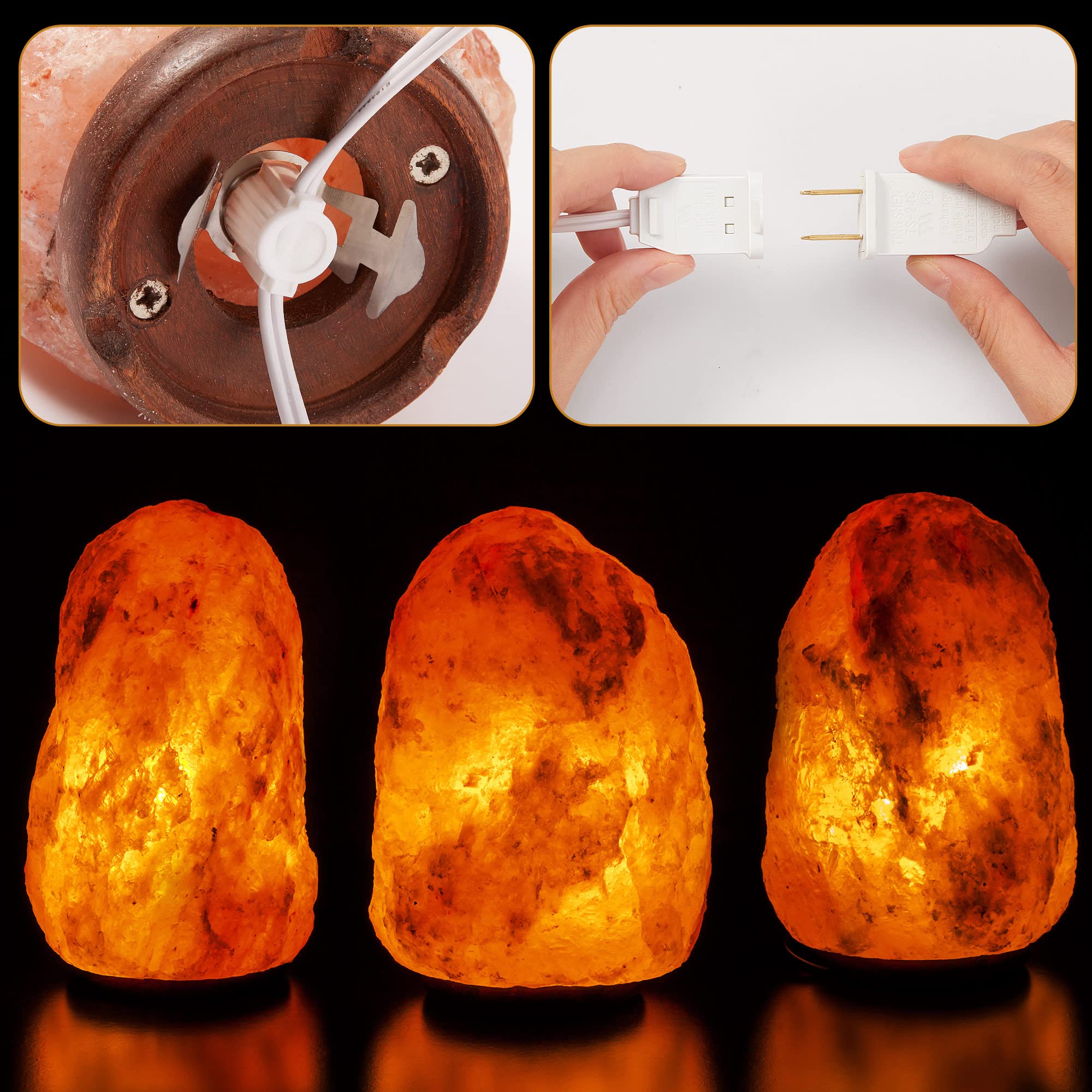 Meonum 3 Pack Accessory Cord With 4 Led Bulbs, End To End Connected Blow Mold Light Cord, 9.8 Feet Lamp Kit With On/Off Switch P