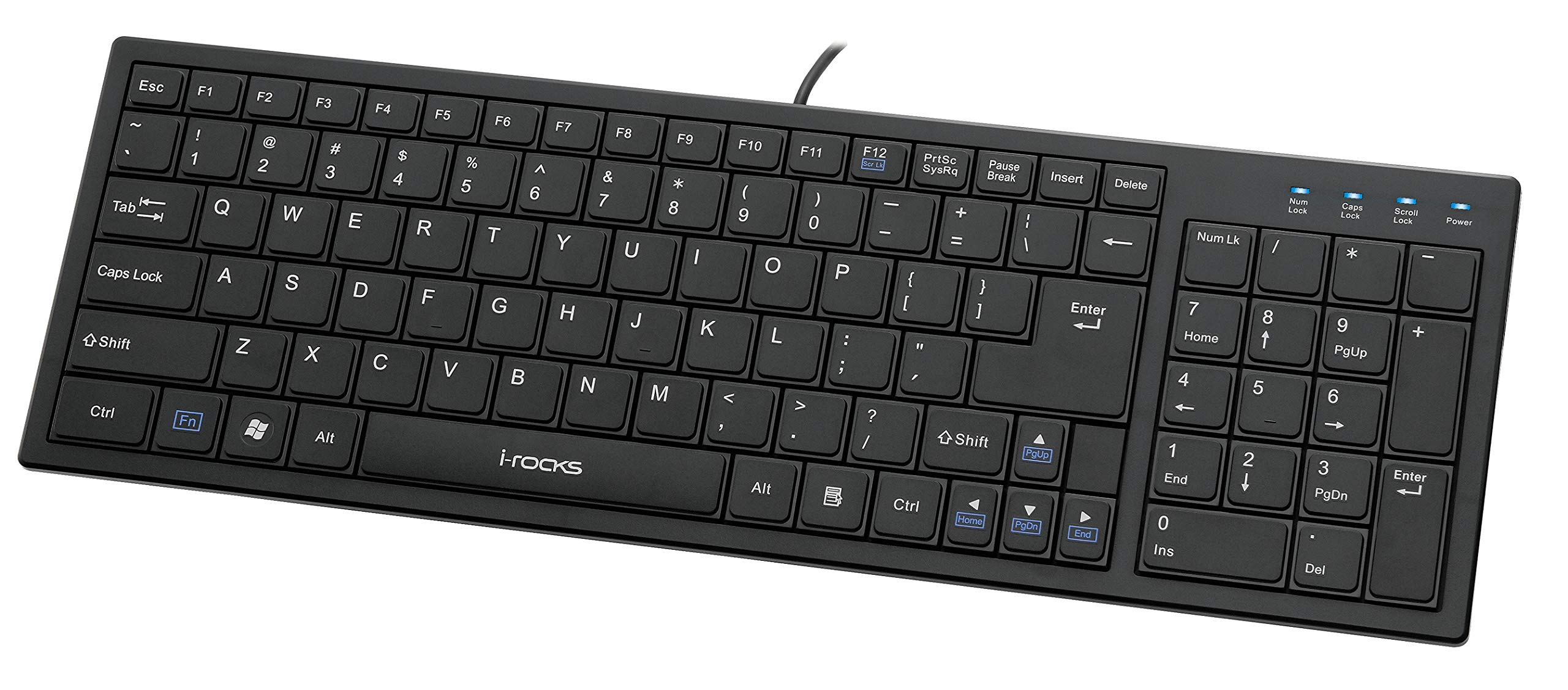I-Rocks Black USB Wired Slim Keyboard (KR-6421-BK)
