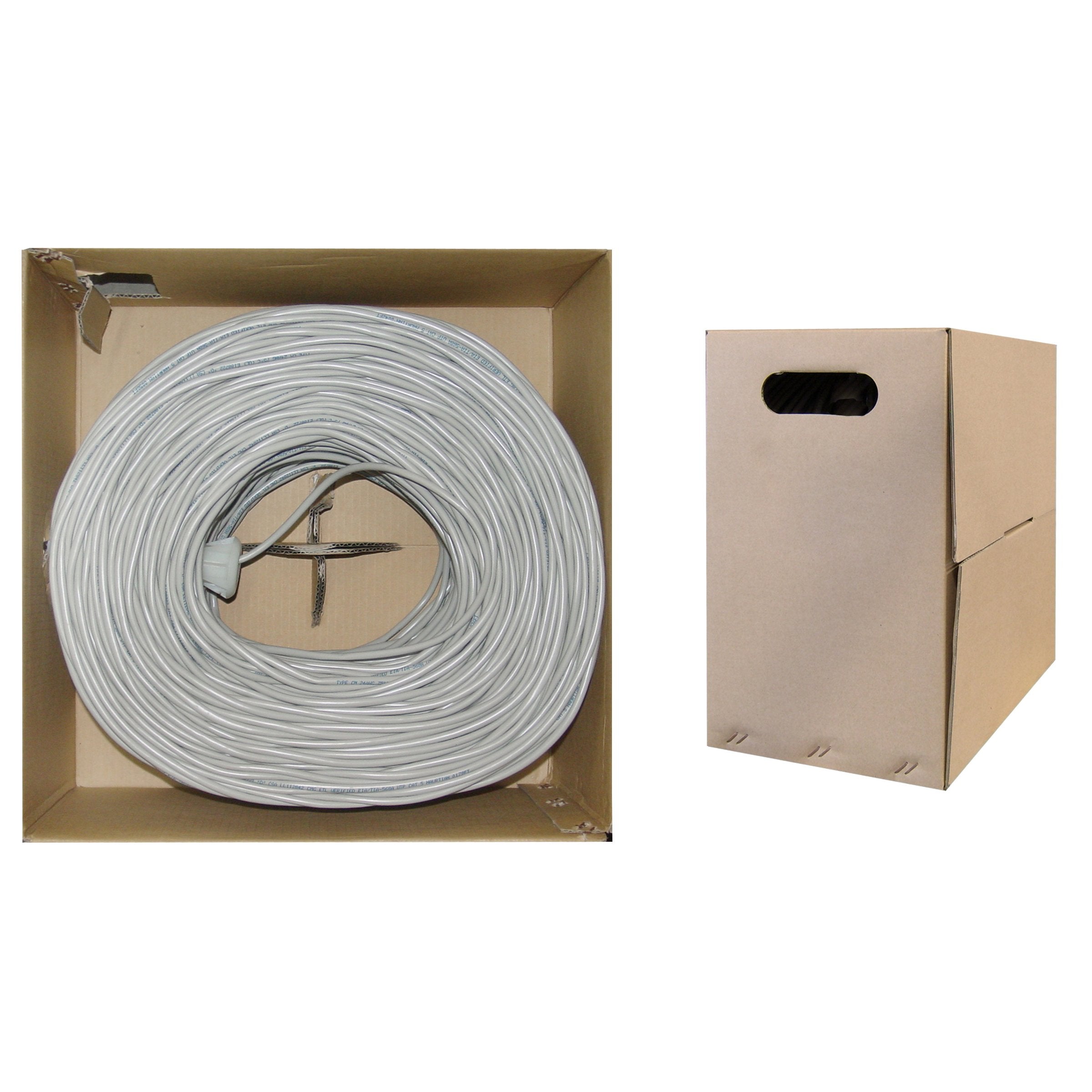 Accl 1000Ft Cat5E Utp Ethernet Cable, Solid, Pullbox, Gray, 1Pk