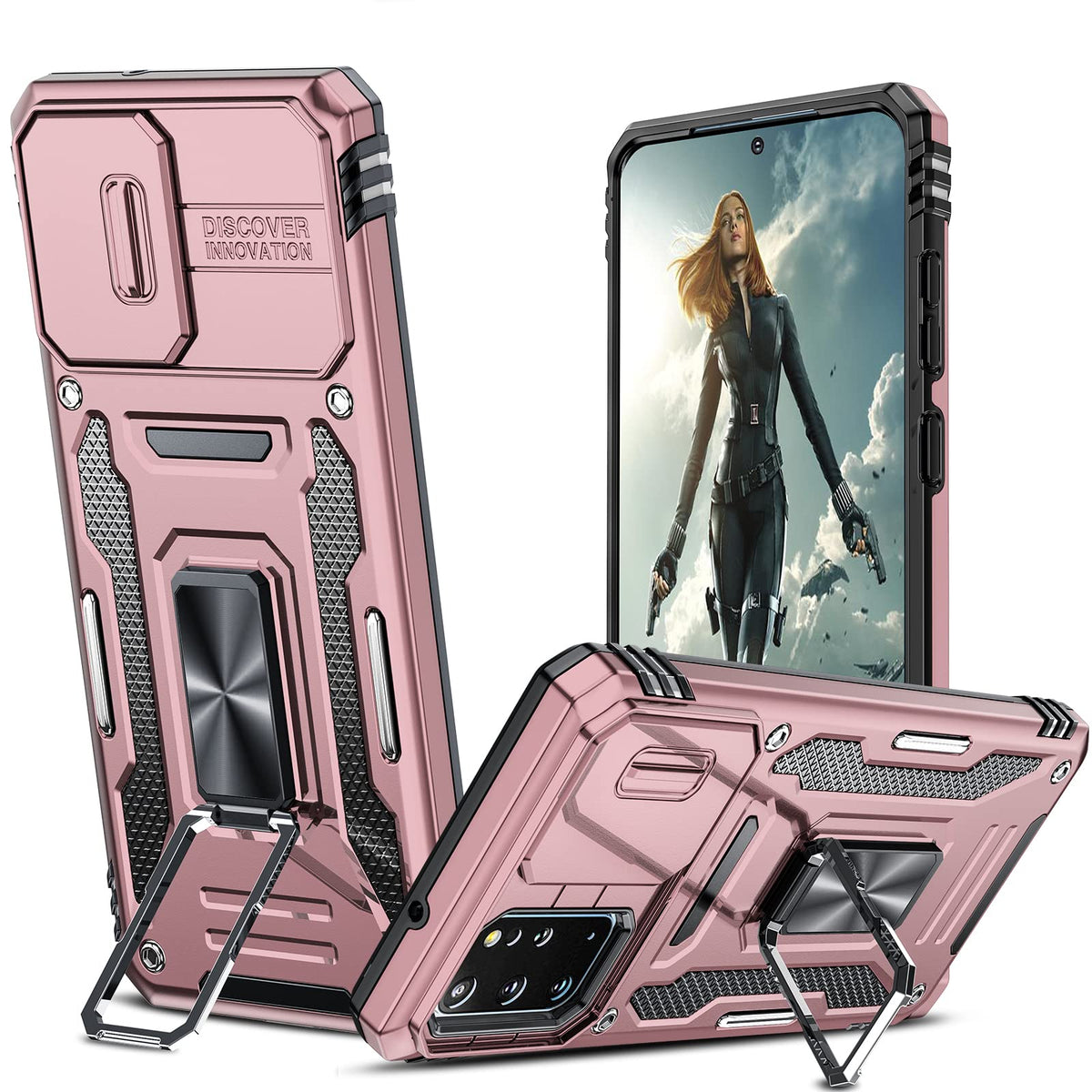 Leyi S20 Plus Case, Galaxy S20 Plus Case With Slide Camera Cover, 360 Full Body Military Grade Phone Case With Kickstand For Sam