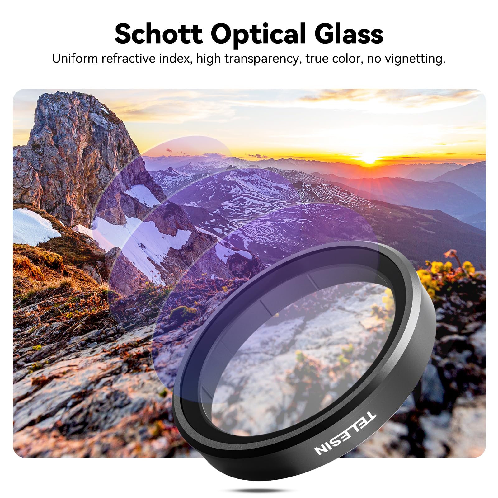 TELESIN ND64 Lens Filter for DJI Action 3 4 5 Multi Coated HD Optical Glass Ultra-Slim