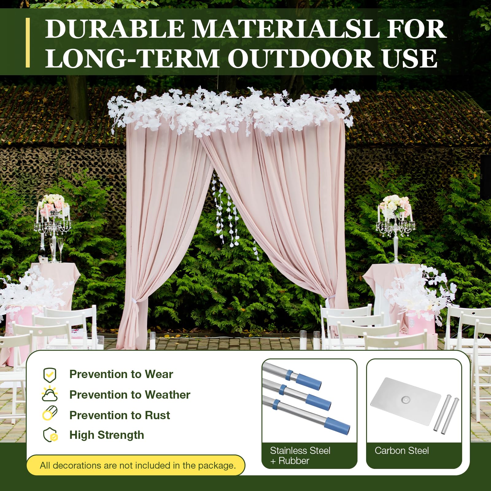 Professional Backdrop Stand 10Ft, Silver Portable Drape Background Support, Telescopic Poles Stand For Event Party Photography B
