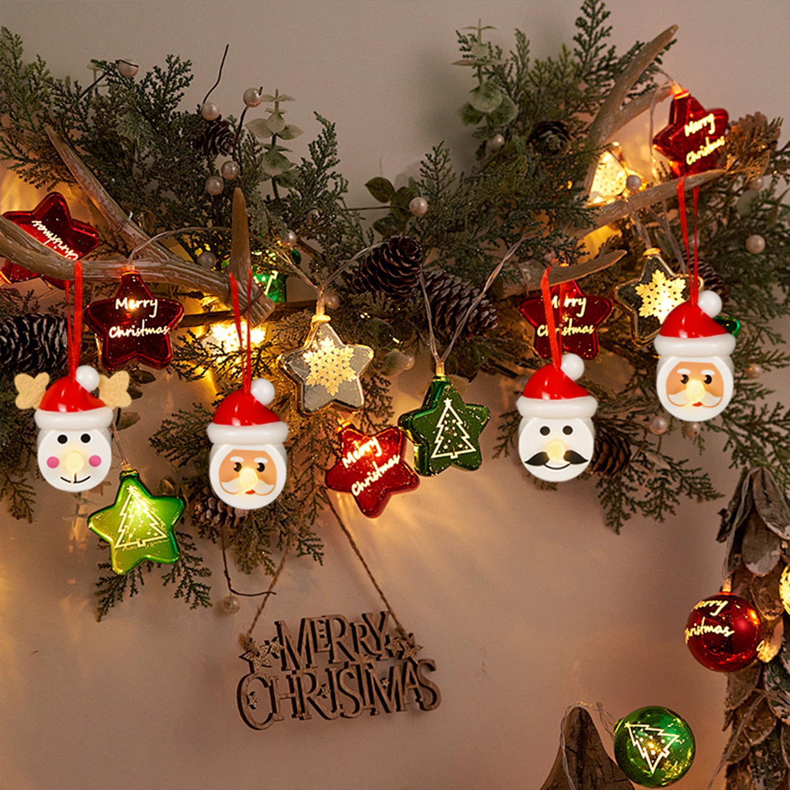 Kunswenn Christmas Candles Battery Operated With 6H Timer, 12 Pcs Tealights, Flameless Led Votive Candles With 3D Flame For Wint