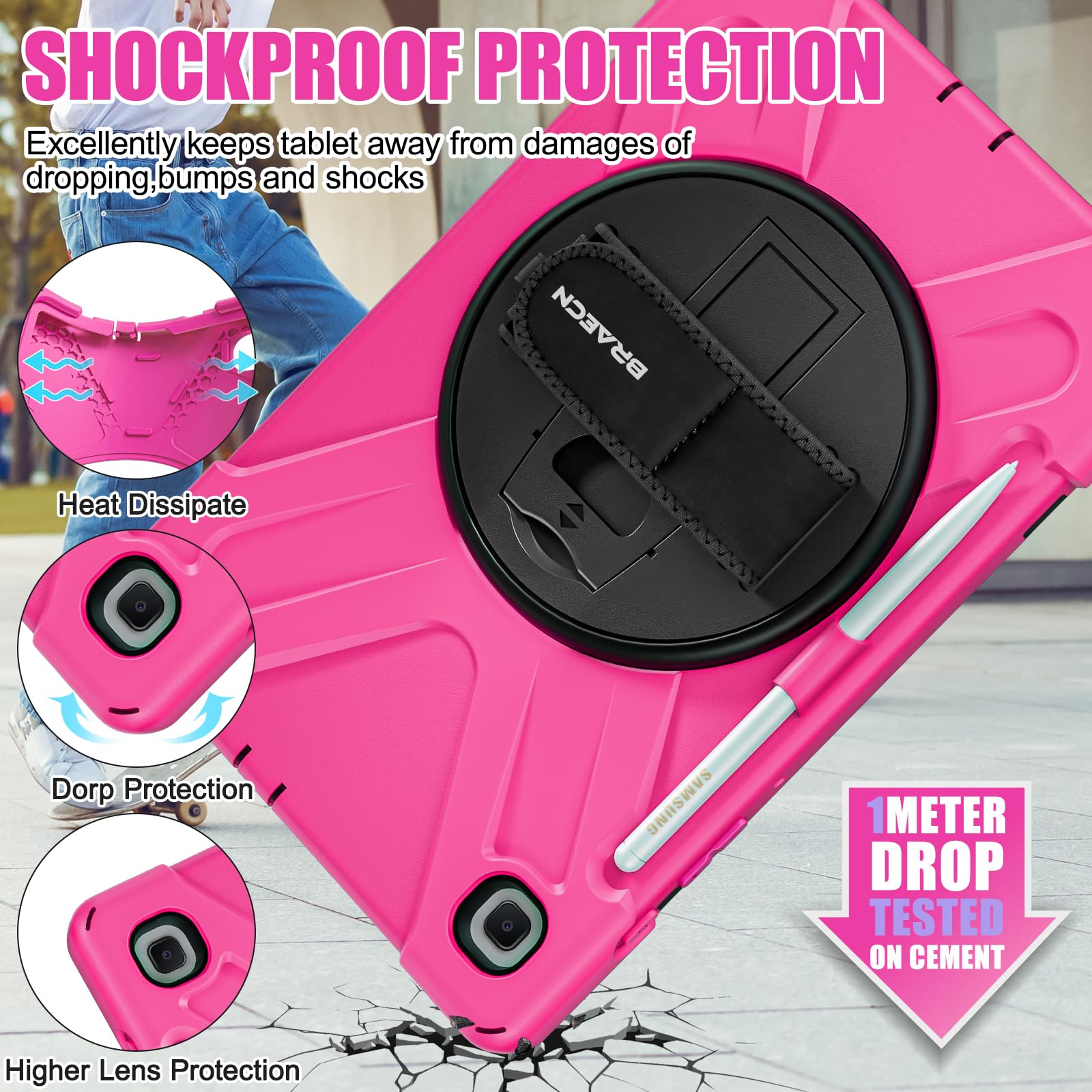 Braecnstock For Samsung Galaxy Tab S6 Lite Case 10.4 Inch 2024/2022/2020 (Sm P620/P610/P615/P619) Shockproof Protective S6 Lite