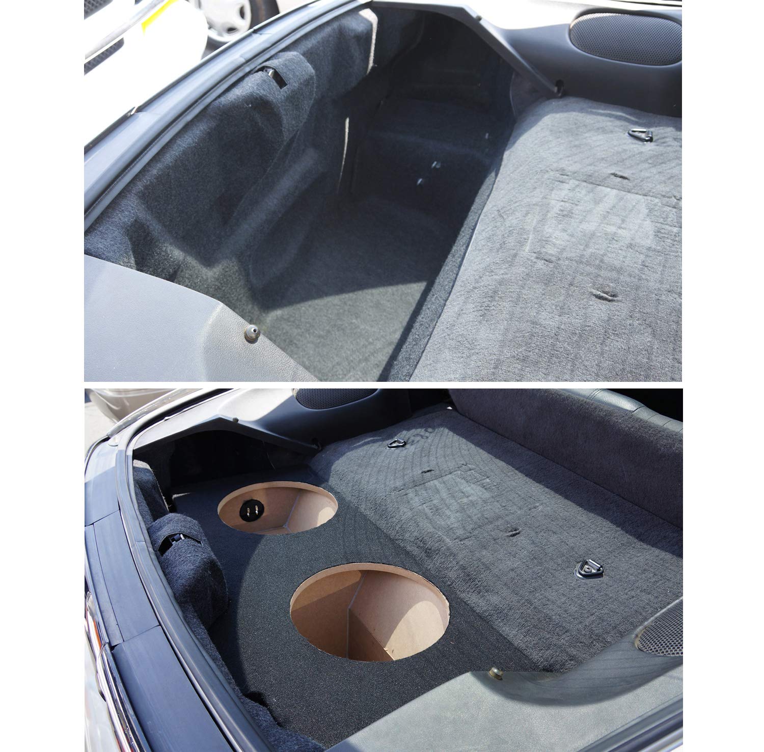 American Sound Connection Compatible With Chevy Camaro Or Pontiac Firebird Coupe 1993 2002 Dual 12'' Subwoofer Hatch Sub Box Spe