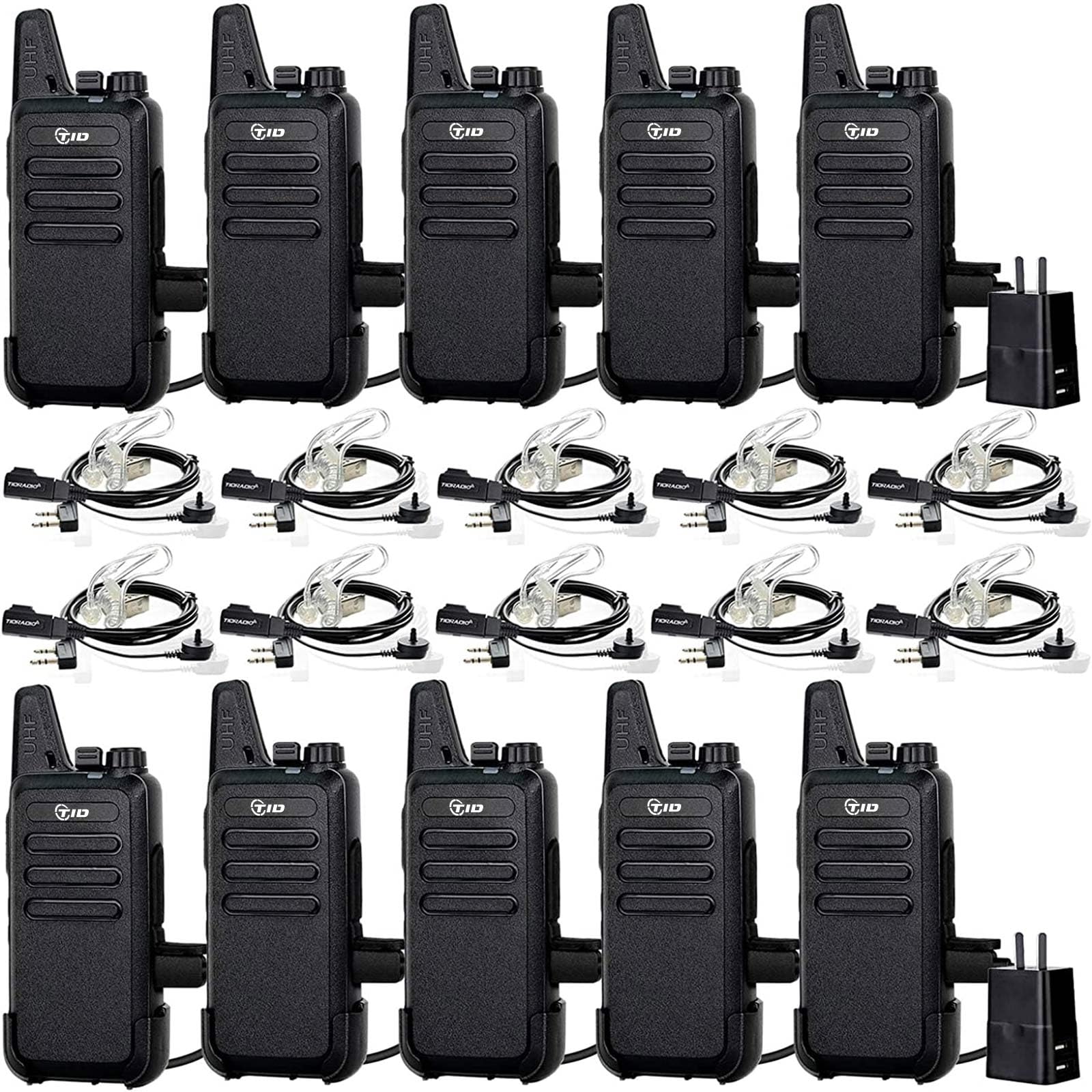 Tidradio Td M8S 2 Way Radio Walkie Talkies Rechargeable Vox License Free Two Way Radio With Earpiece Walkie Talkies For Adults S