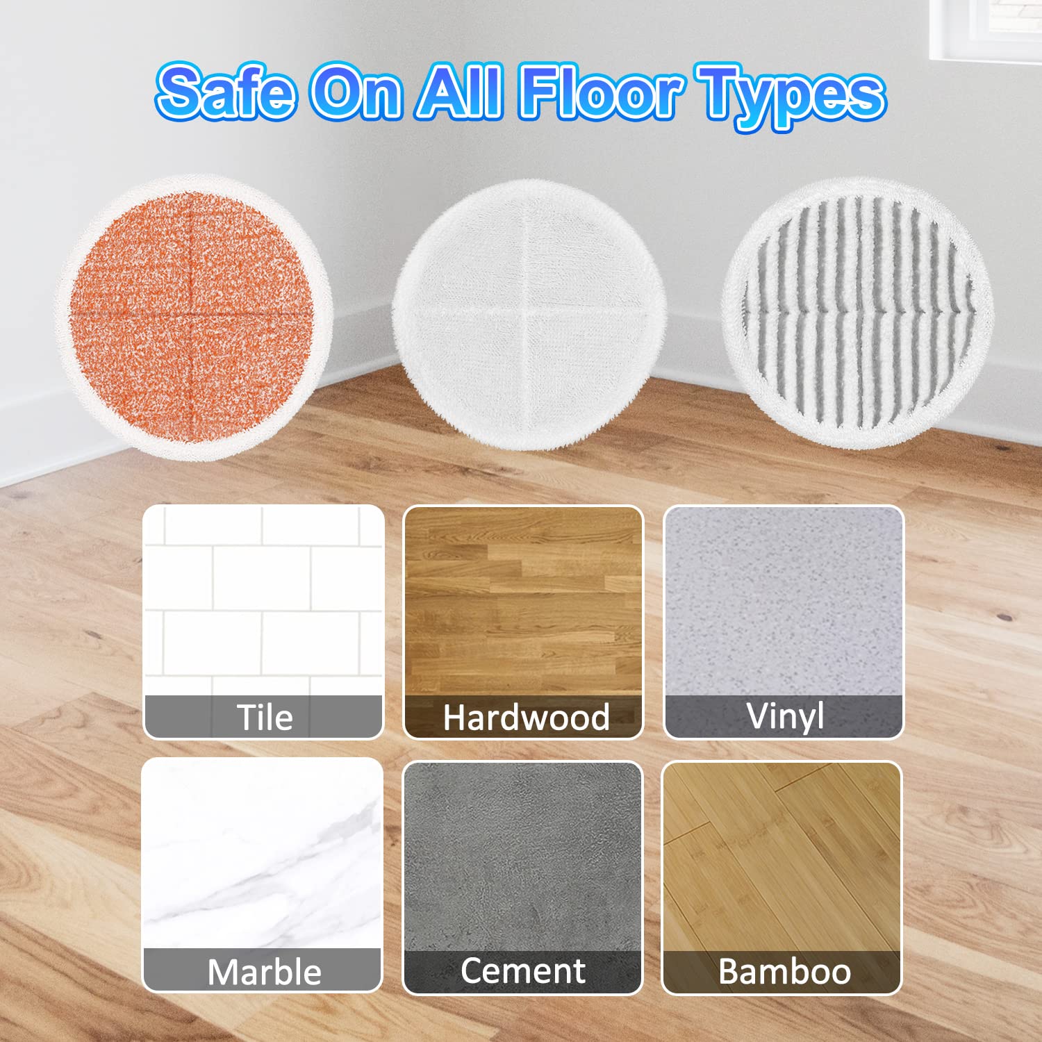 6 Pack Mop Pads Replacement Compatible With Bissell Spinwave Mops 2124 2039 2037 2039A Series Steam Mop Pads For Bissell Spinwav