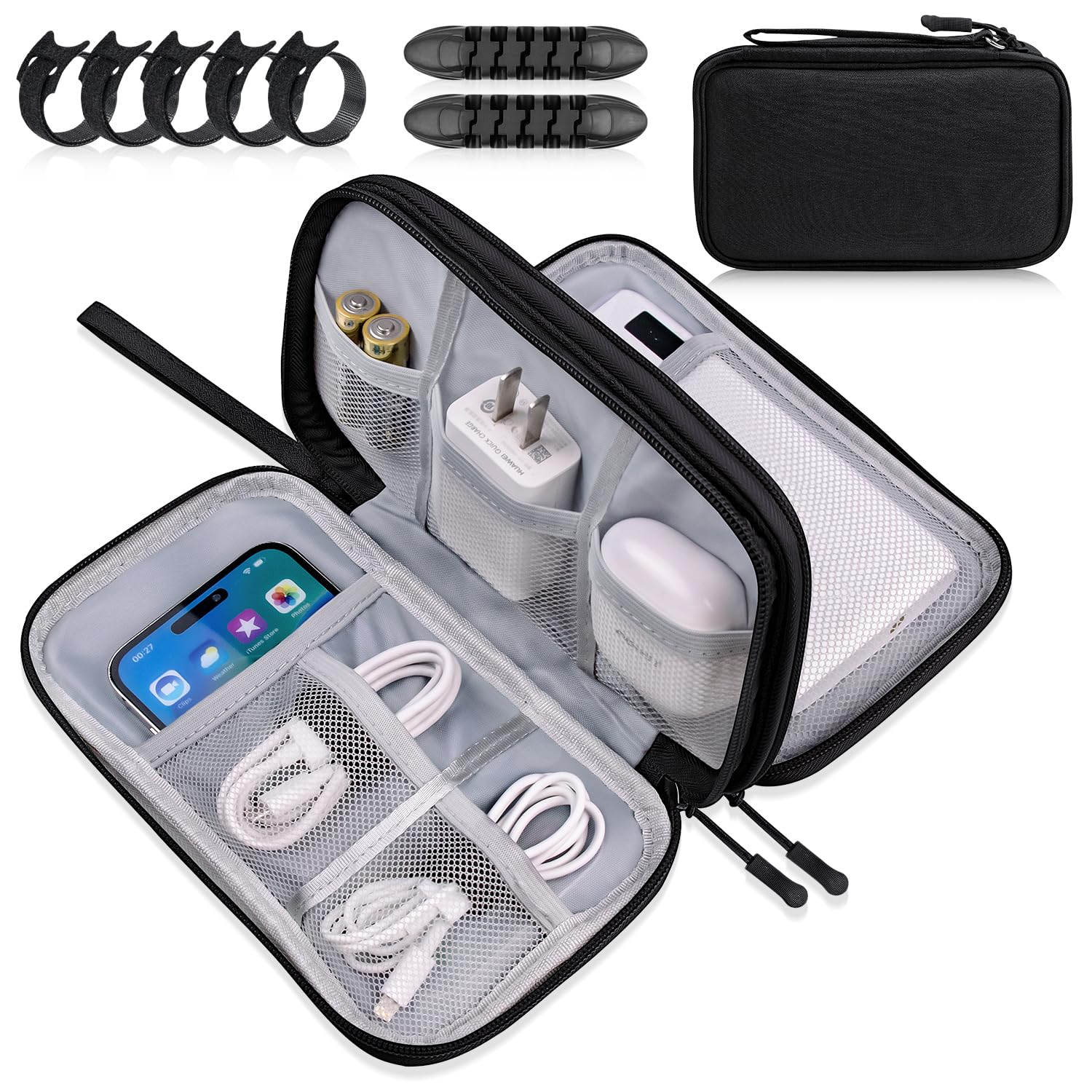 Cnpop Electronics Organizer Travel Case, Travel Accessories Essentials For Men Women, Cord Organizer Travel Tech Pouch, Waterpro