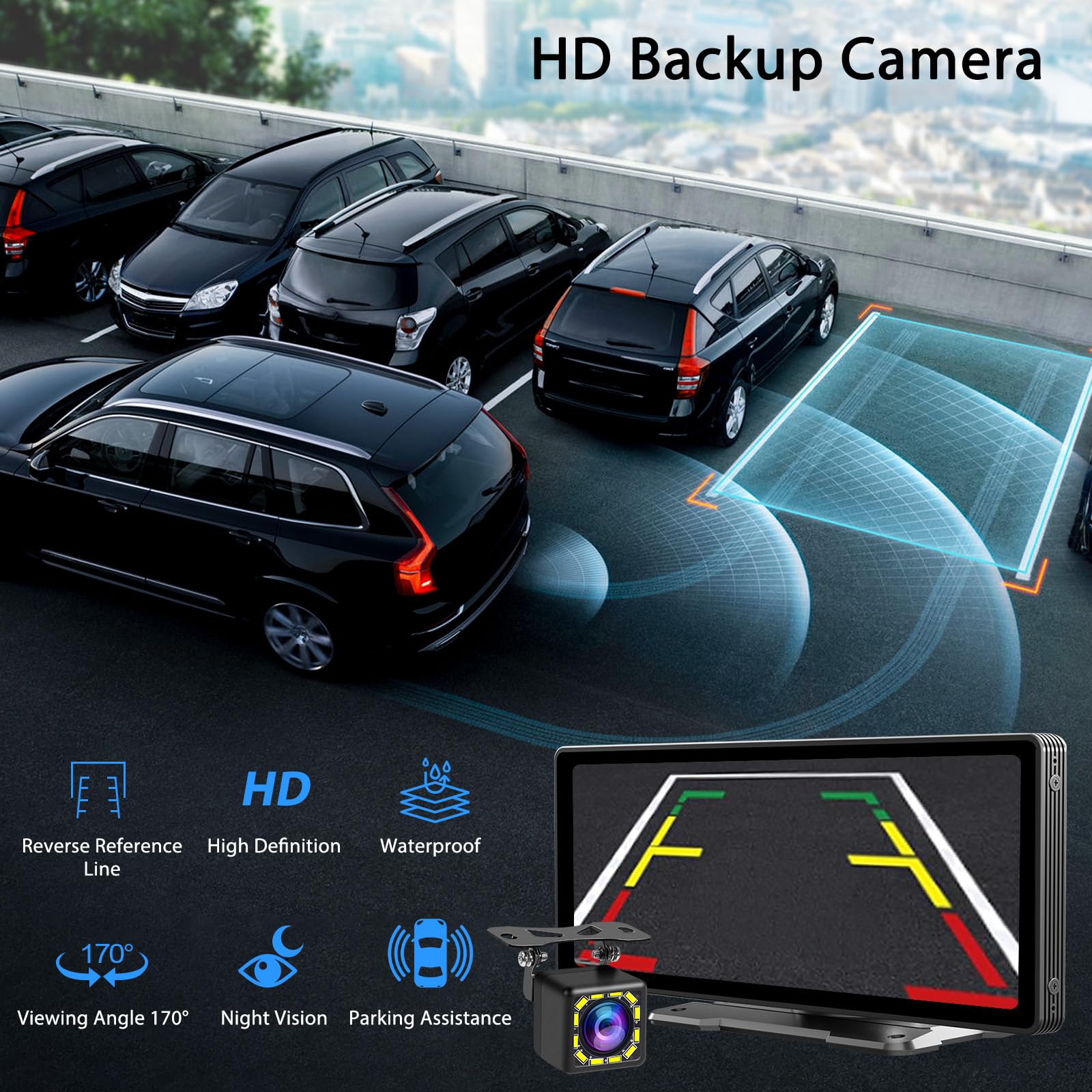 10.26'' Wireless Carplay Screen For Car,Wireless Apple Carplay & Android Auto,Portable Car Stereo With Gps Navigation,Backup Cam