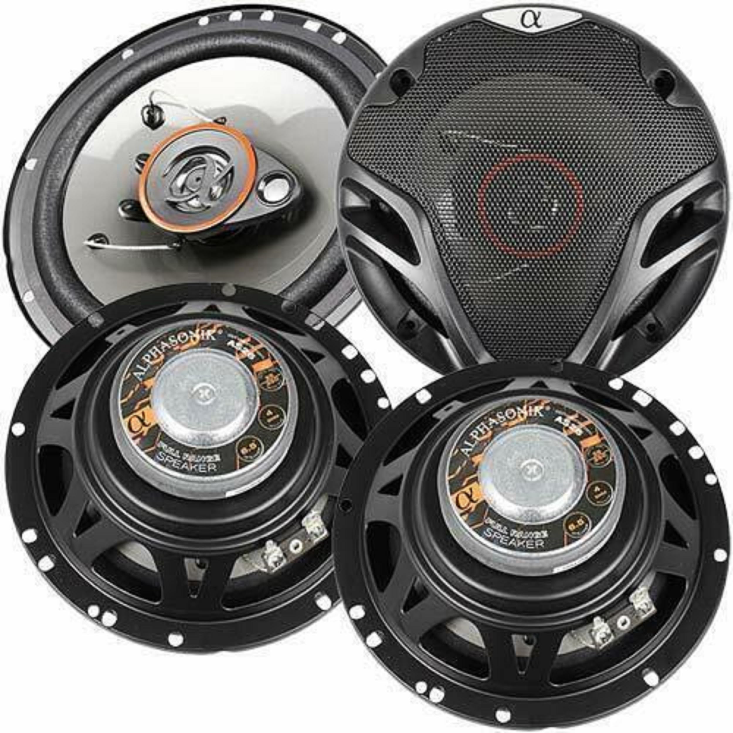 Alphasonik As265P Loudspeakers 2 Pairs Of 6.5'' 350W Max 3 Way Speakers 4 Ohms Premium Quality Audio Door Speakers For Car Or Tr
