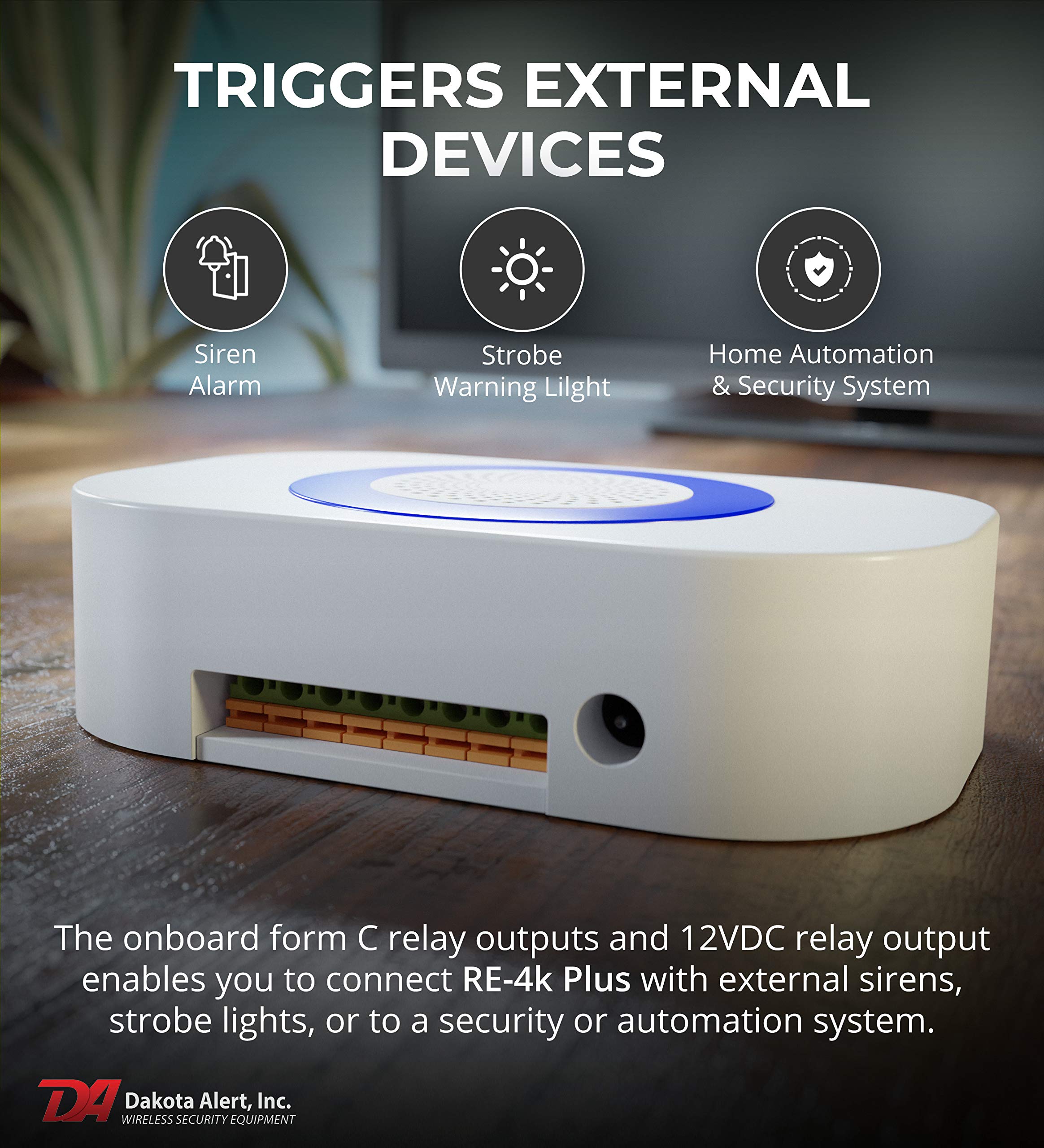 Dakota Alert Doorbell Utre 4K Plus   One Mile Wireless Door Bell, Panic Button, Door Contact   Ut 4000 Universal Transmitter & Re 4K Plus Receiver With12 Vdc And Relay Outputs, Wireless Mailbox Alert