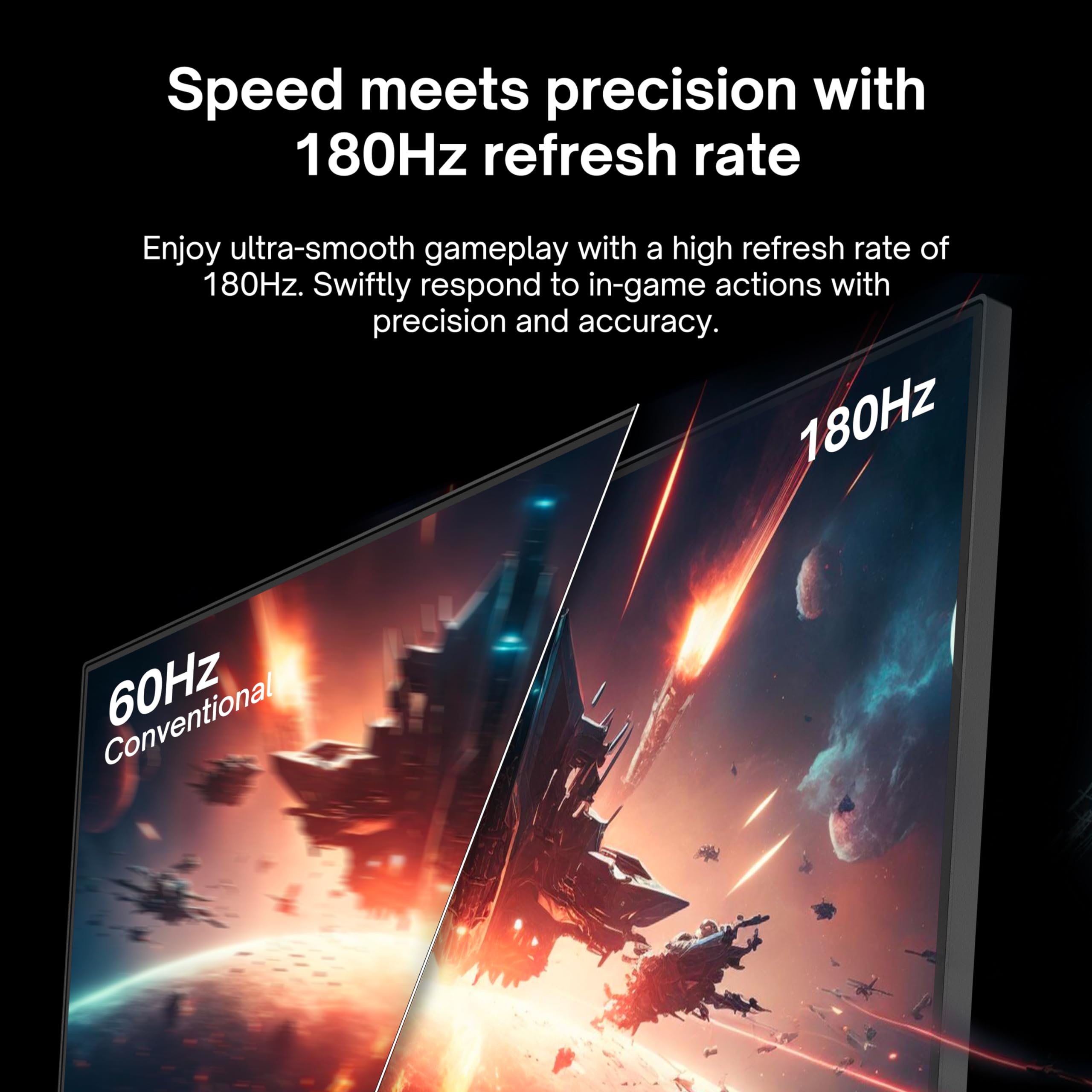 Pixio Px278 Wave 27 Inch 180Hz Refresh Rate Fhd 1440P Resolution Fast Ips Panel 1Ms Gtg Response Time Gaming Monitor With Freesy