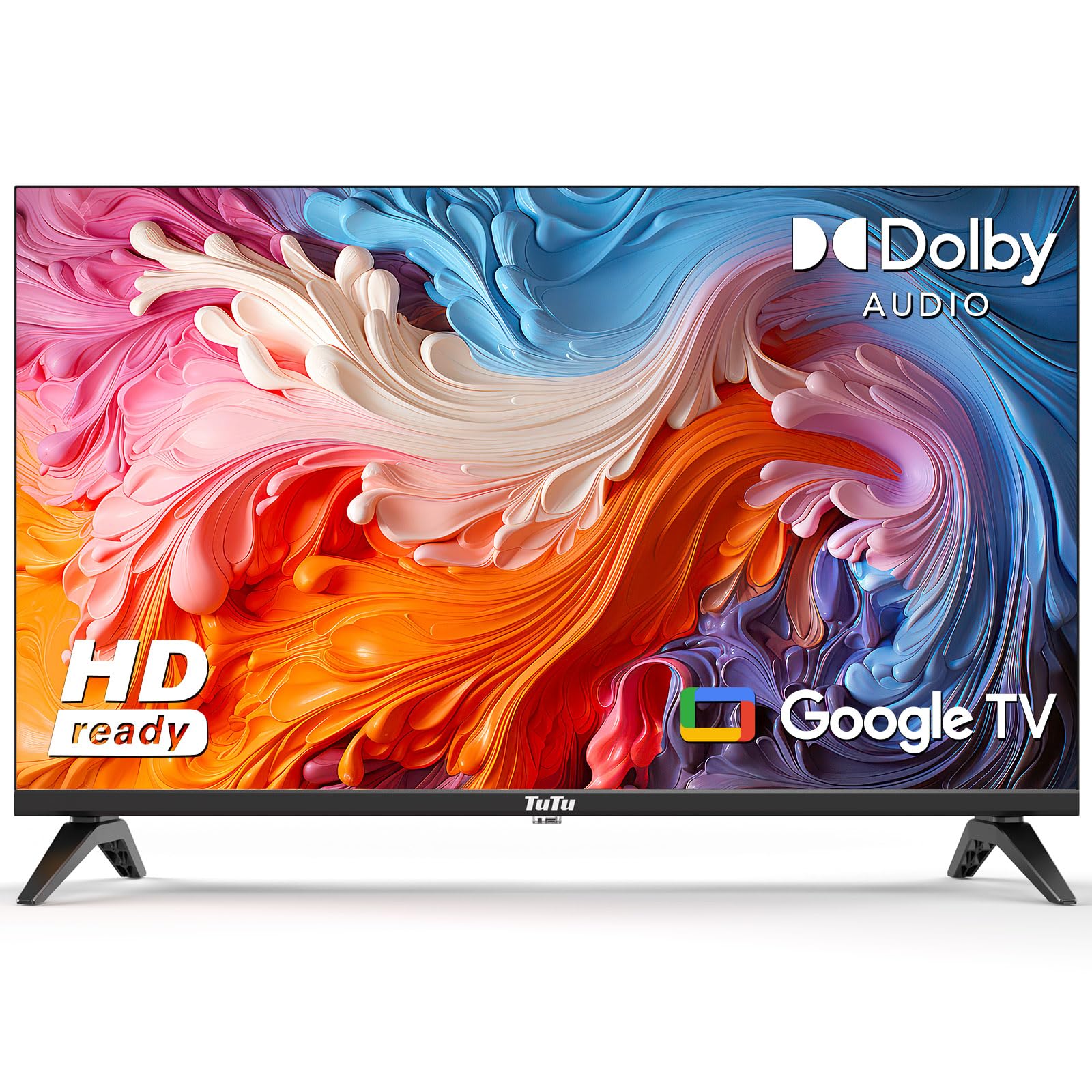 Tutu 32'' 720P Hd Led Google Tv Widescreen High Definition Slim Design Smart Tv With Built In Hdmi Usb Suitable For Kitchen Kid'
